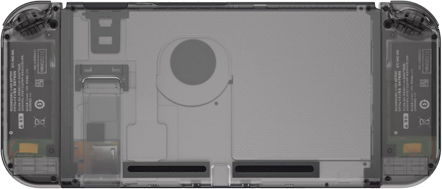 CARCASA Y BOTONES DE REEMPLAZO EXTREMERATE PARA NINTENDO SWITCH TRANSPARENTE NEGRO - 5