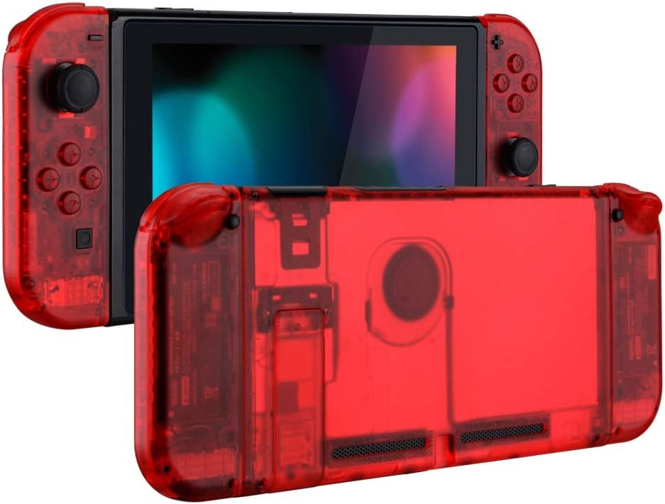 CARCASA Y BOTONES DE REEMPLAZO EXTREMERATE PARA NINTENDO SWITCH TRANSPARENTE ROJO - 1