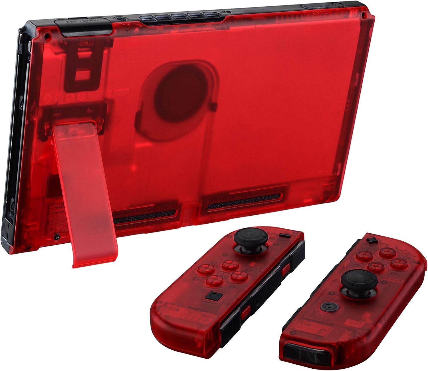 CARCASA Y BOTONES DE REEMPLAZO EXTREMERATE PARA NINTENDO SWITCH TRANSPARENTE ROJO - 4