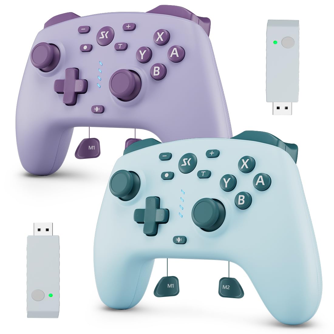 MANDO INALÁMBRICO BOOWEN PARA SWITCH/SWITCH 2/LITE/OLED Y PC 2 UNIDADES CON JOYSTICKS Y GATILLOS HALL - 1