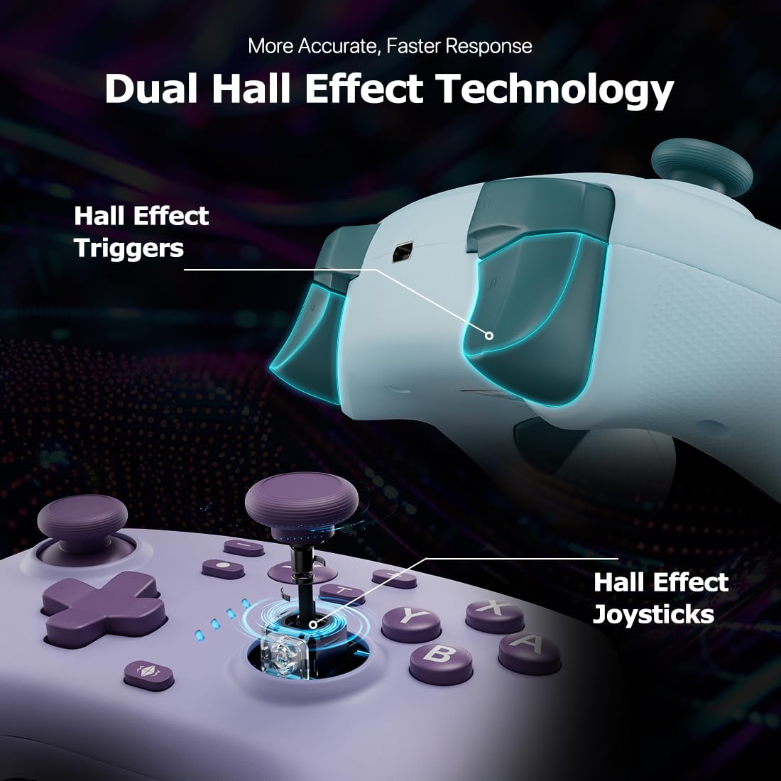 MANDO INALÁMBRICO BOOWEN PARA SWITCH/SWITCH 2/LITE/OLED Y PC 2 UNIDADES CON JOYSTICKS Y GATILLOS HALL - 2