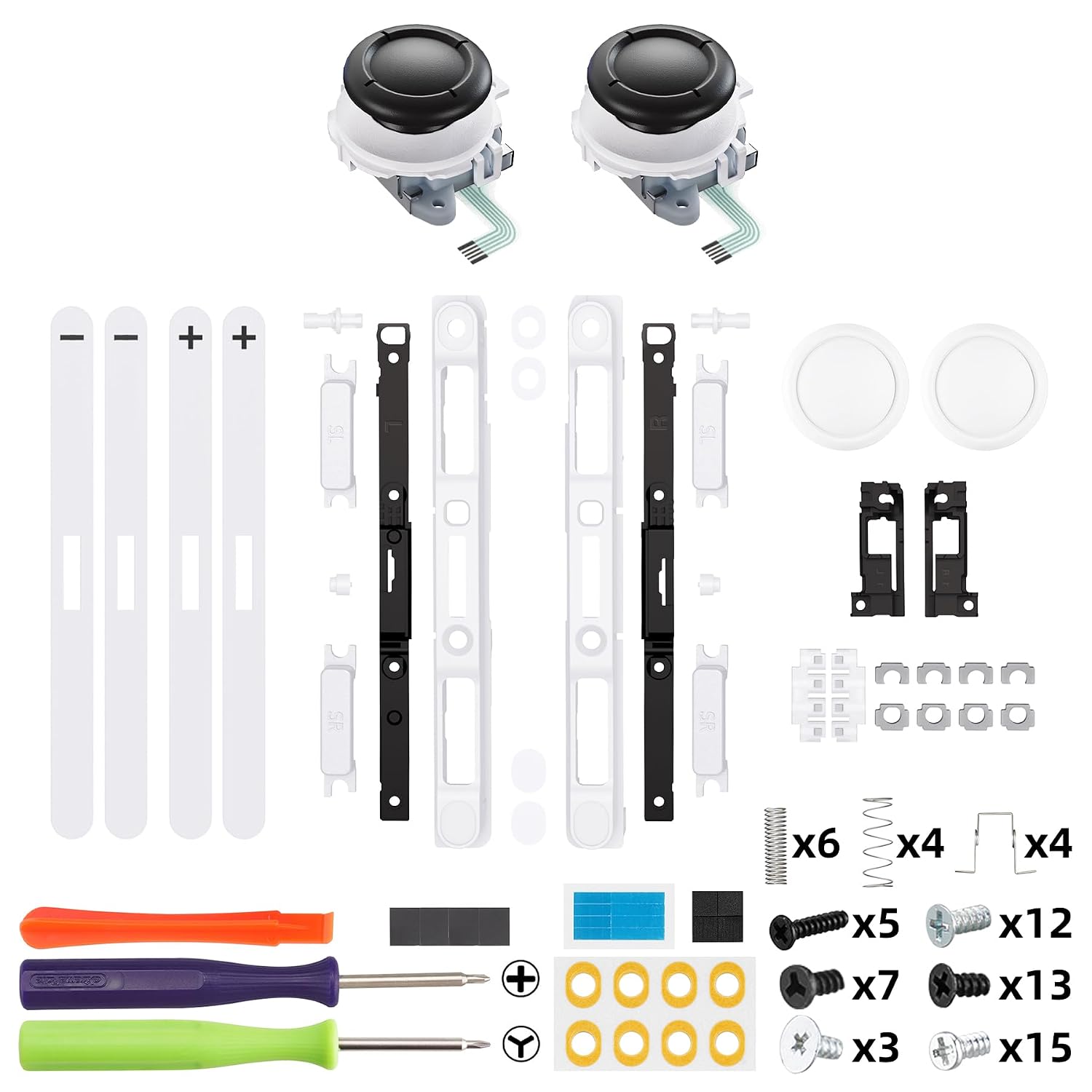 SET DE REEMPLAZO PARA JOYSTICK 3D Y BOTONES LATERALES EXTREMERATE PARA NINTENDO SWITCH 2 BLANCO - 2