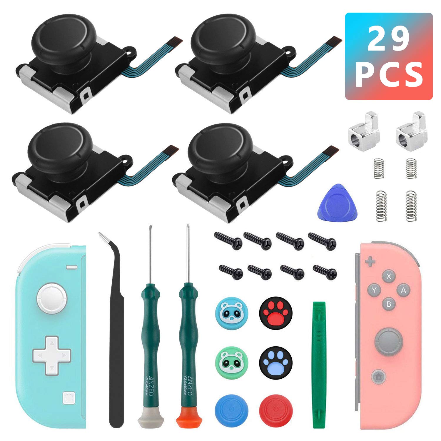 JOYSTICK DE REEMPLAZO PARA NINTENDO SWITCH LONANDY 4 UNIDADES NEGRO - 1