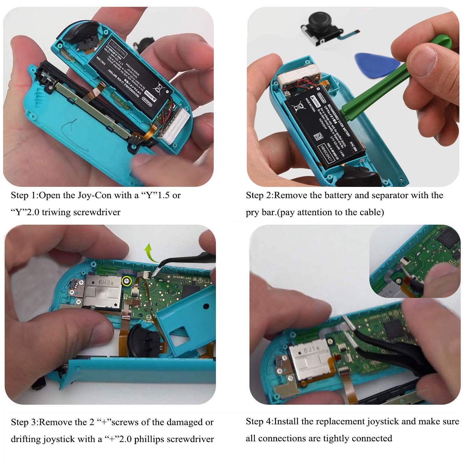 KIT DE REPARACIÓN DE JOYSTICK LONANDY PARA NINTENDO SWITCH 2 UNIDADES - 5