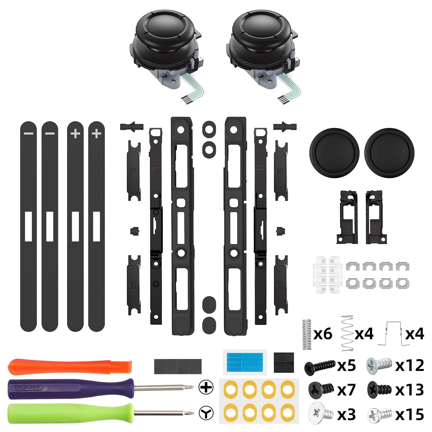 SET DE REEMPLAZO PARA JOYSTICK 3D Y BOTONES LATERALES EXTREMERATE PARA NINTENDO SWITCH 2 NEGRO - 2