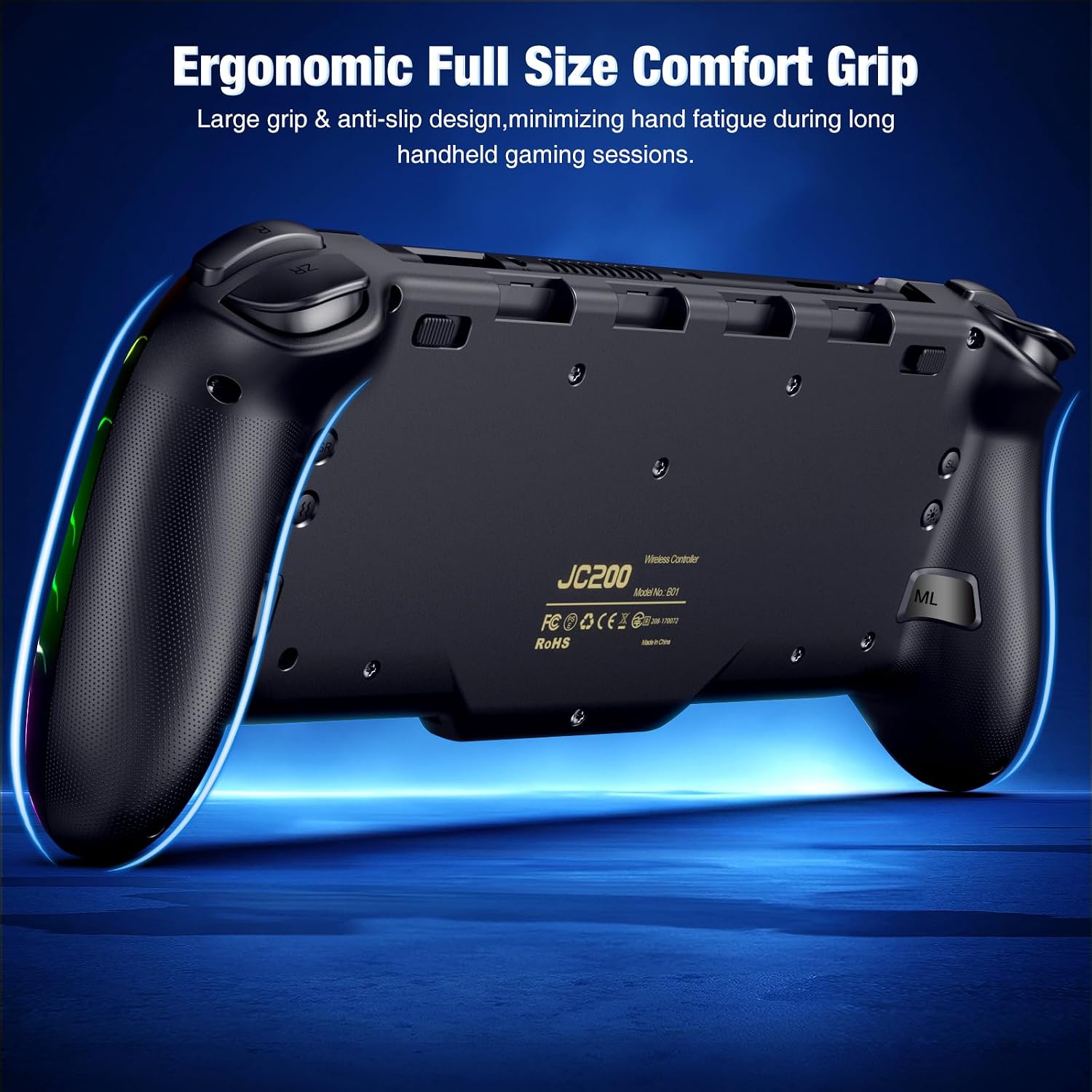 CONTROL INALÁMBRICO SPICAN SWITCH BLACK-SPARK VORTEX CON JOYSTICK HALL EFFECT Y LUCES RGB - 4