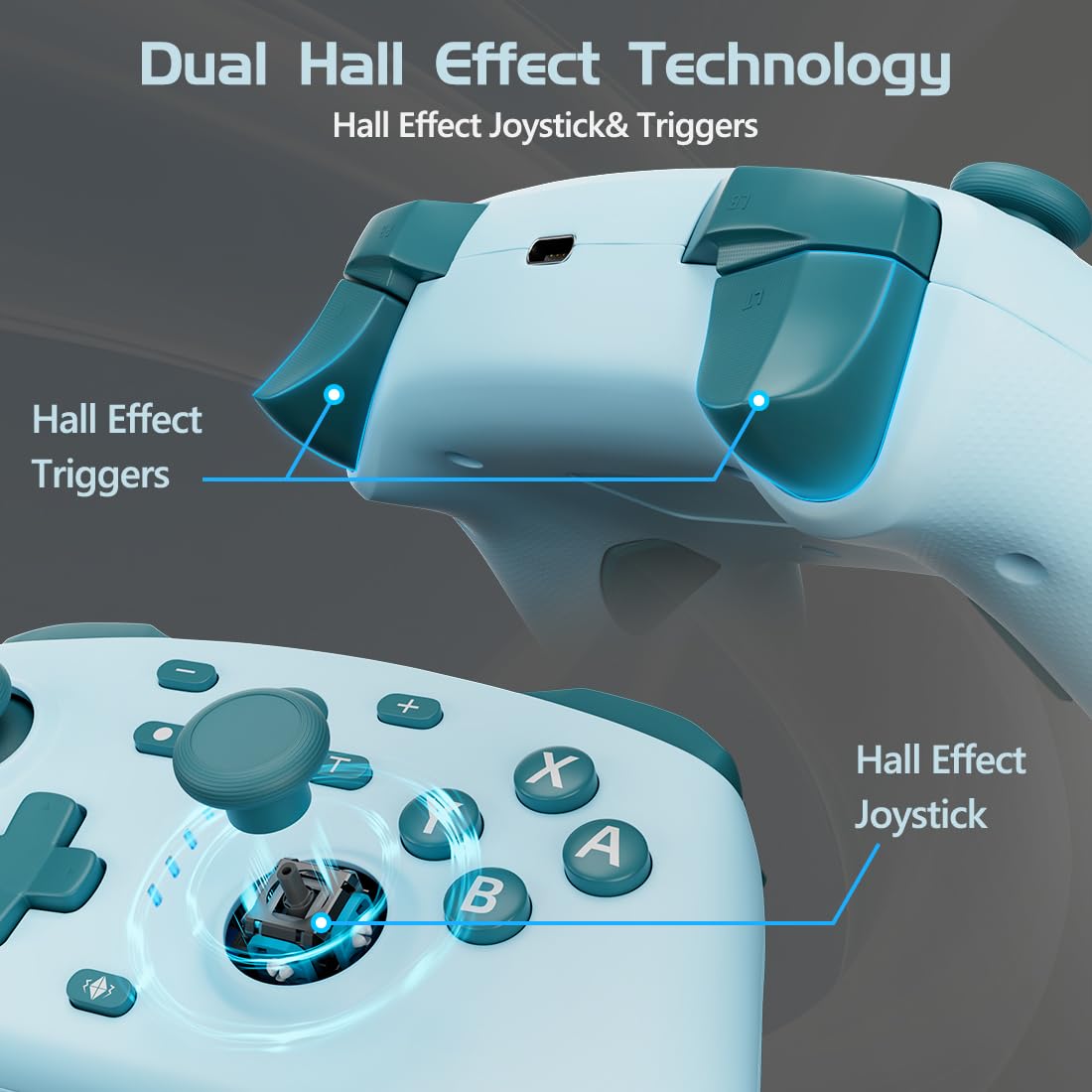 CONTROL INALÁMBRICO PARA SWITCH KUJIAN LAKE BLUE - 2