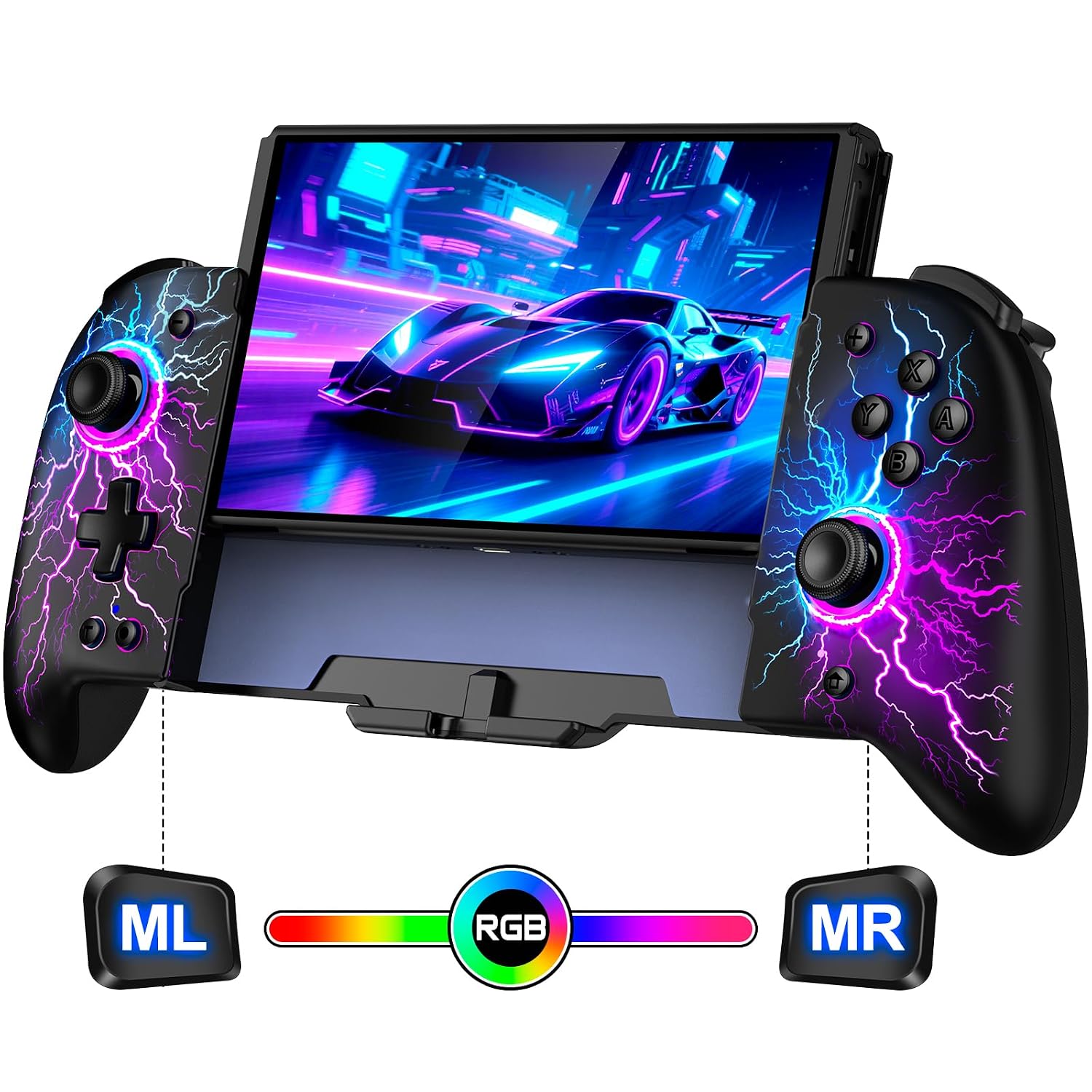 CONTROL INALÁMBRICO SPICAN PARA NINTENDO SWITCH Y SWITCH OLED CON JOYSTICK HALL EFFECT Y LUCES RGB - 1