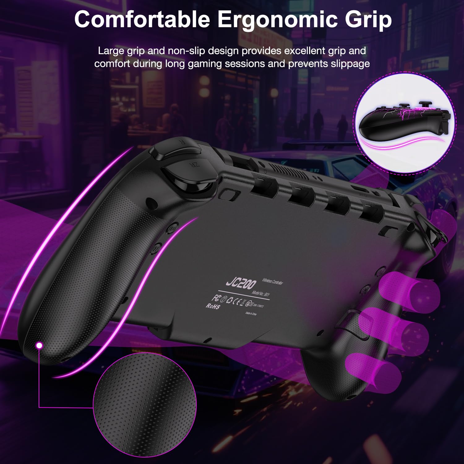 CONTROL INALÁMBRICO SPICAN PARA NINTENDO SWITCH Y SWITCH OLED CON JOYSTICK HALL EFFECT Y LUCES RGB - 3