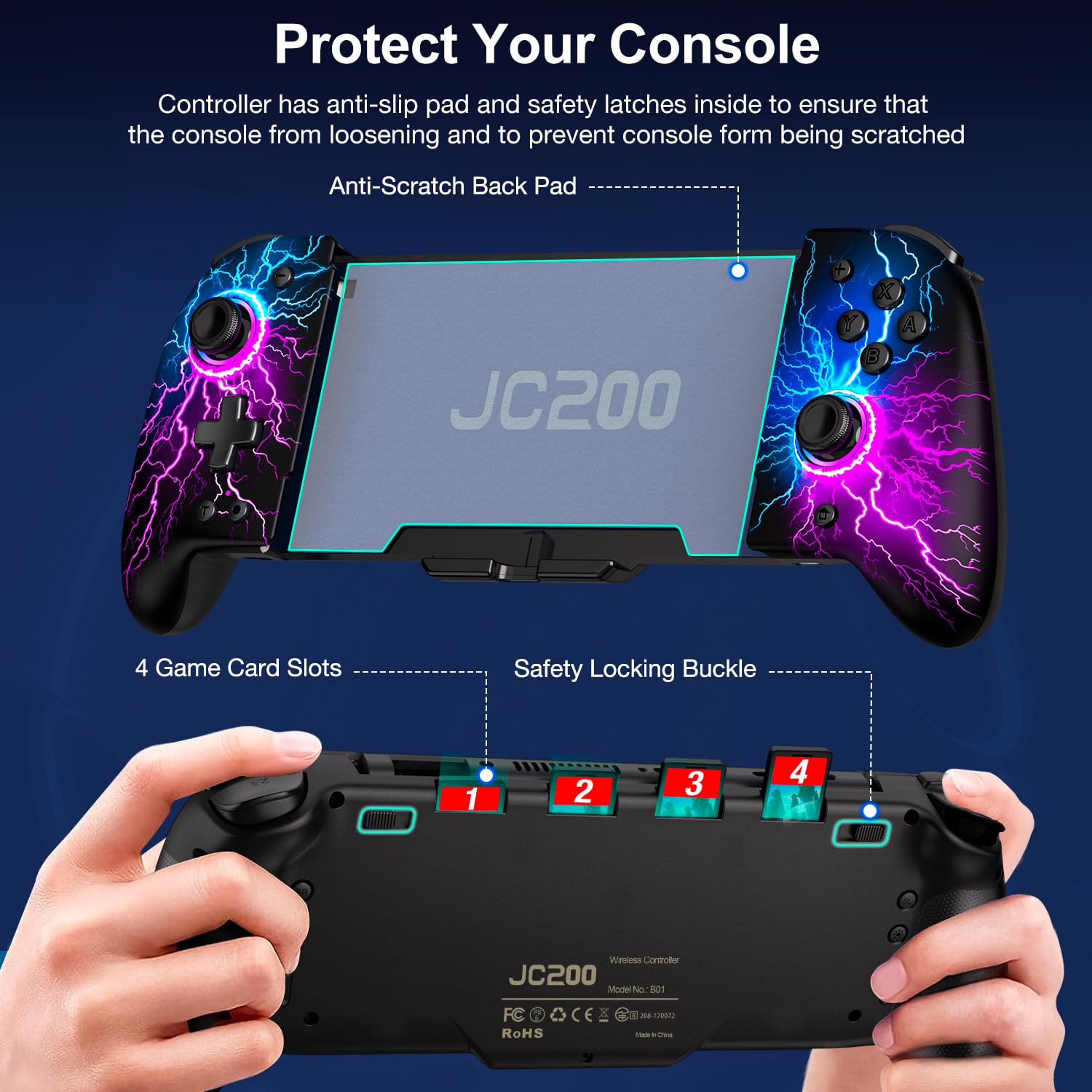 CONTROL INALÁMBRICO SPICAN PARA NINTENDO SWITCH Y SWITCH OLED CON JOYSTICK HALL EFFECT Y LUCES RGB - 4