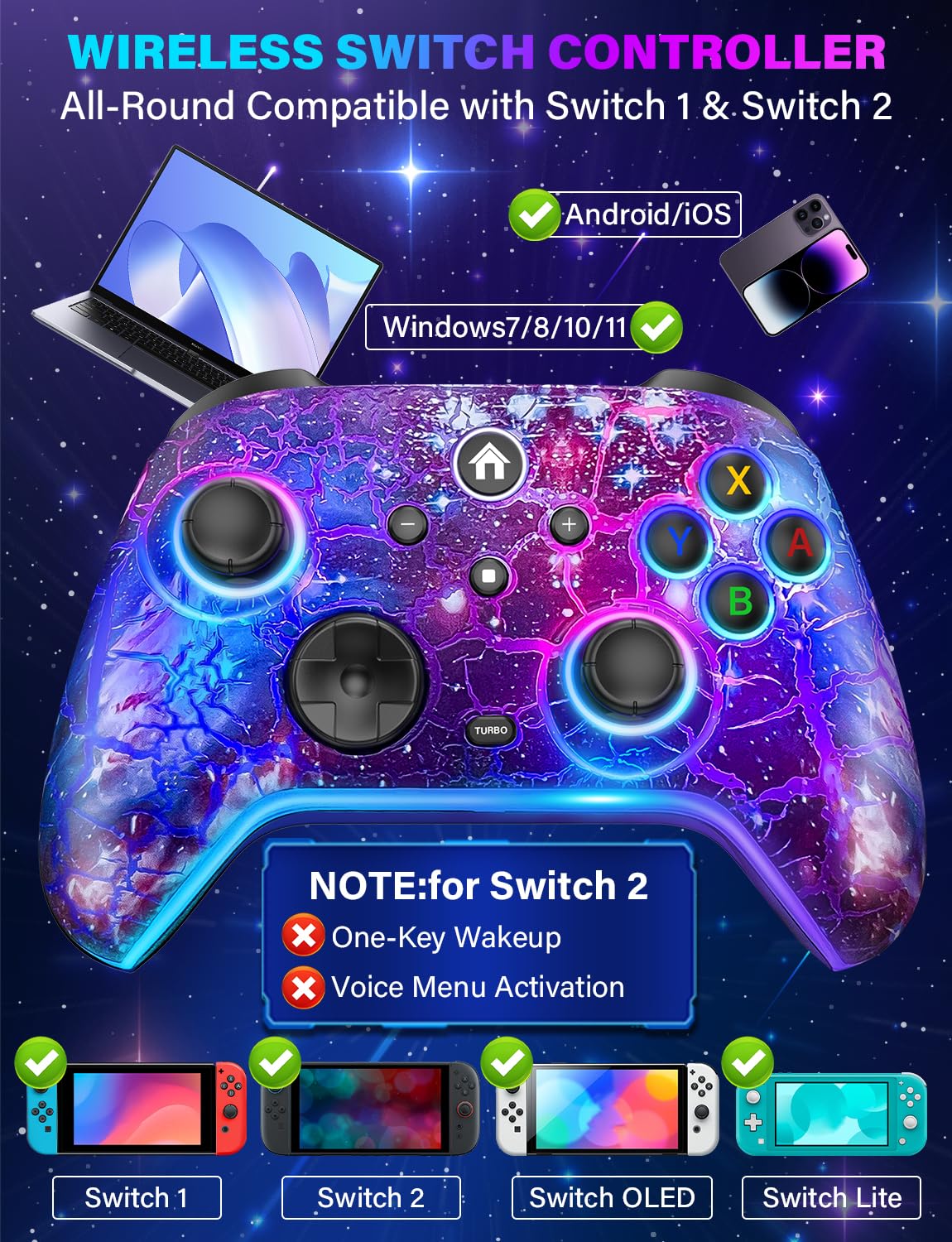 MANDO INALÁMBRICO ZRZLMVP PARA NINTENDO SWITCH/SWITCH OLED/SWITCH LITE/SWITCH 2 - 2