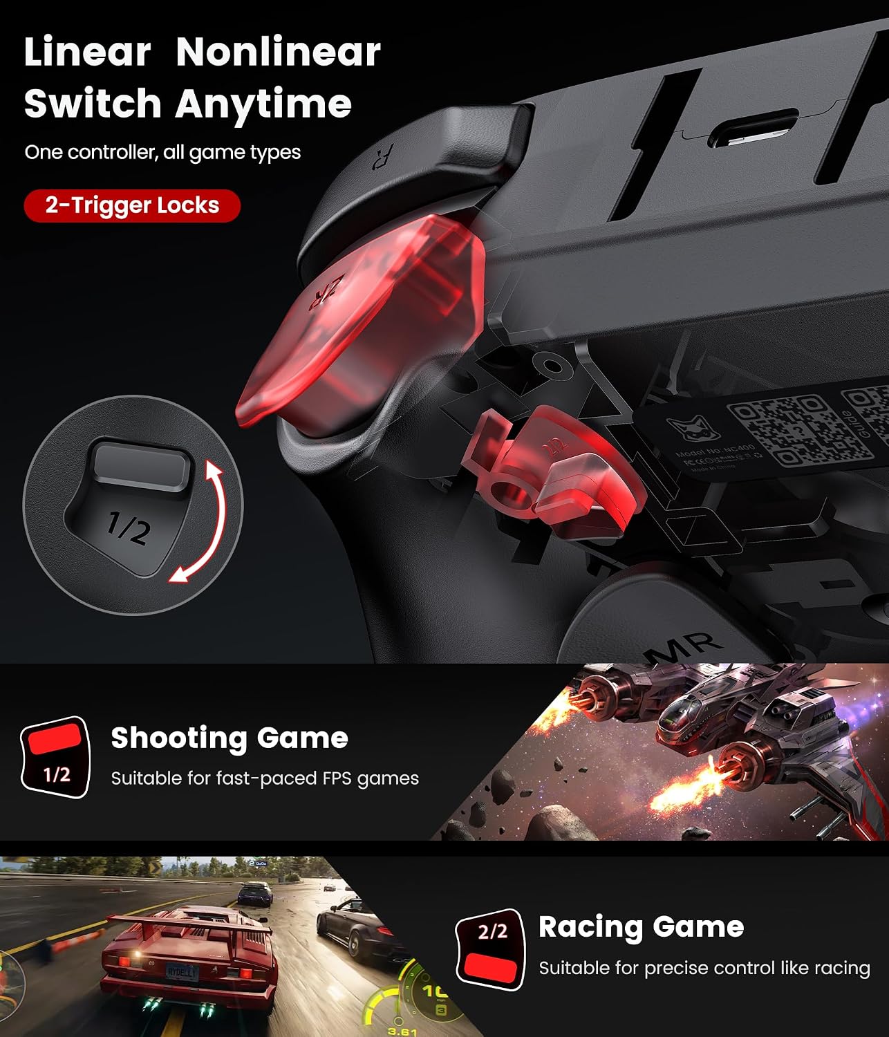 MANDO SVETAECHO SWITCH 2 PRO CON JOYSTICKS TMR Y BASE DE CARGA - 3