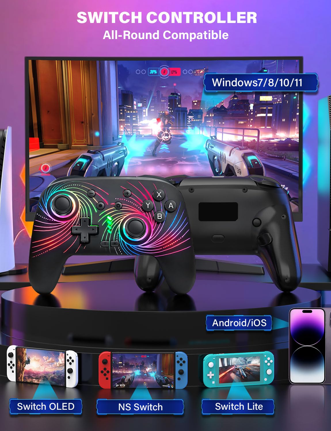 MANDO INALÁMBRICO ZRZLMVP PARA NINTENDO SWITCH/OLED/LITE/SWITCH 2 - 2
