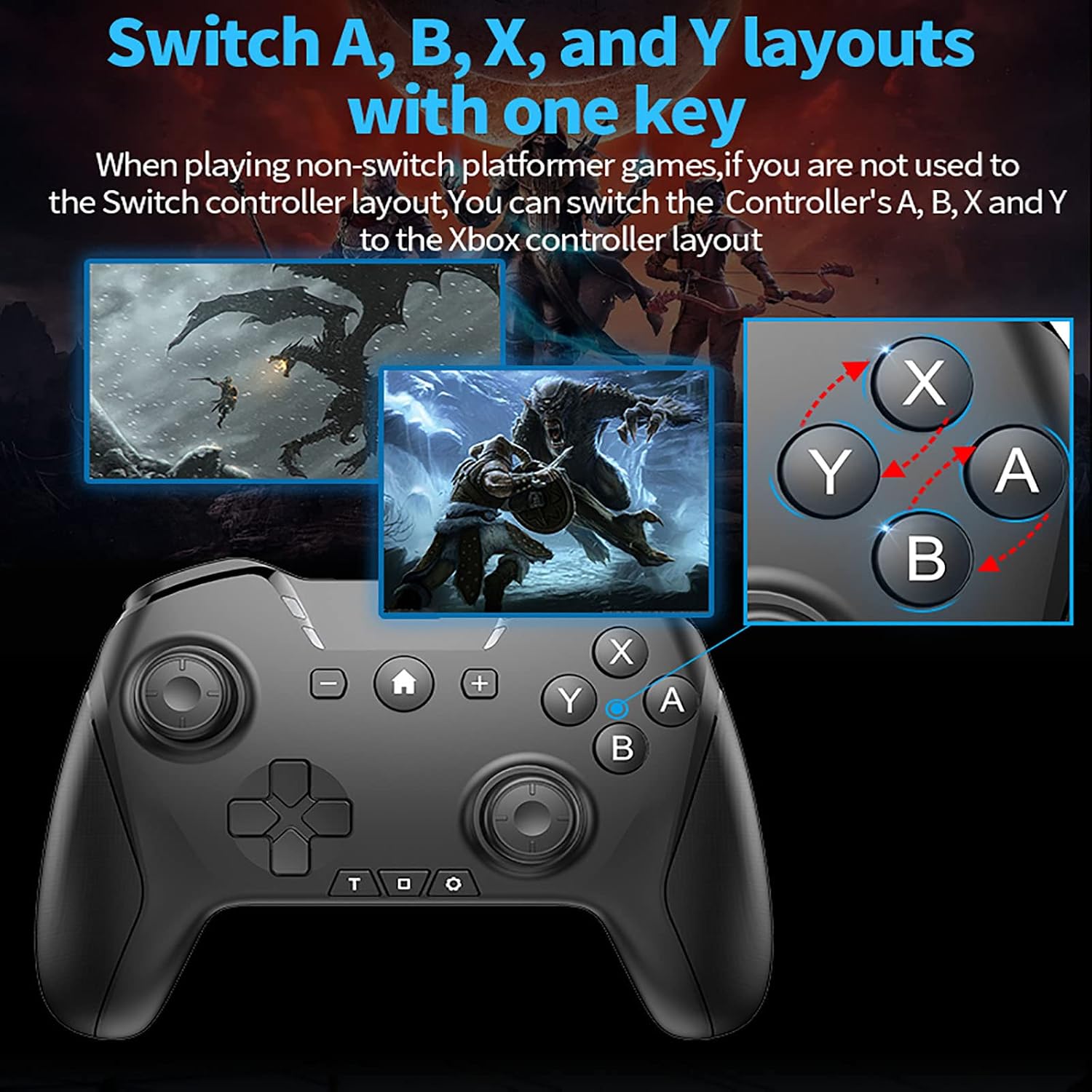 MANDO BLUETOOTH UNIHOW PARA SWITCH/MAC/PC/STEAM/MÓVIL IOS/ANDROID ROJO - 4