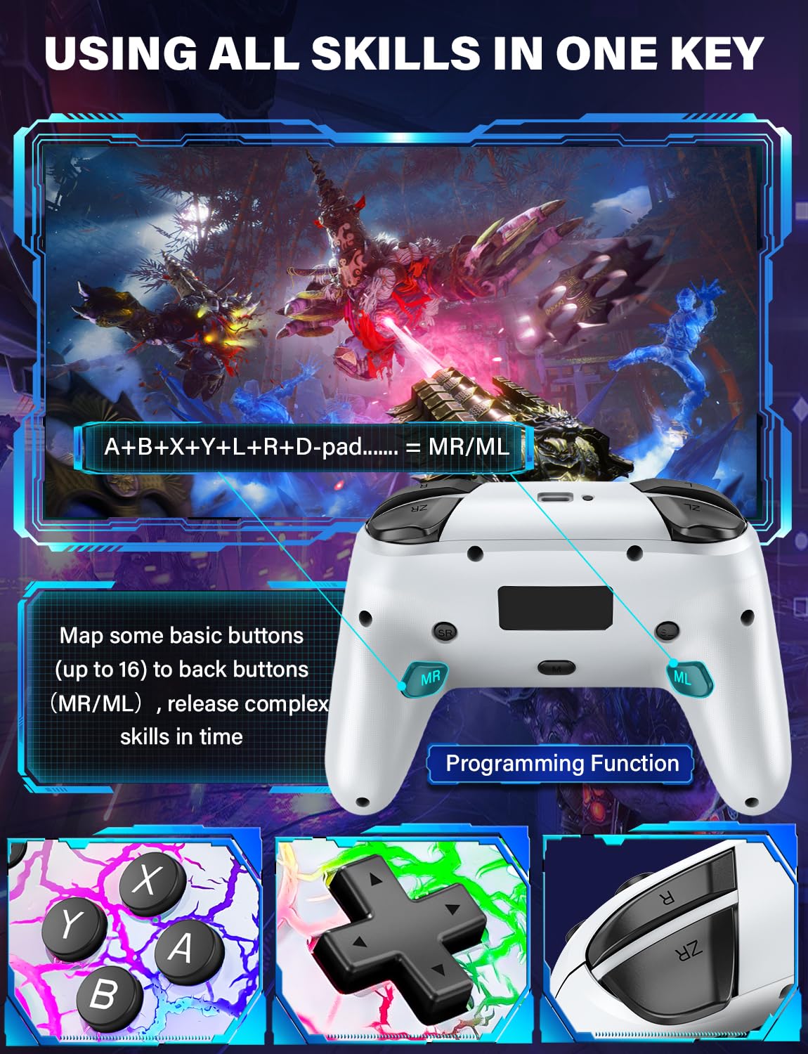 CONTROL INALÁMBRICO ZRZLMVP PARA NINTENDO SWITCH/OLED/LITE - 4