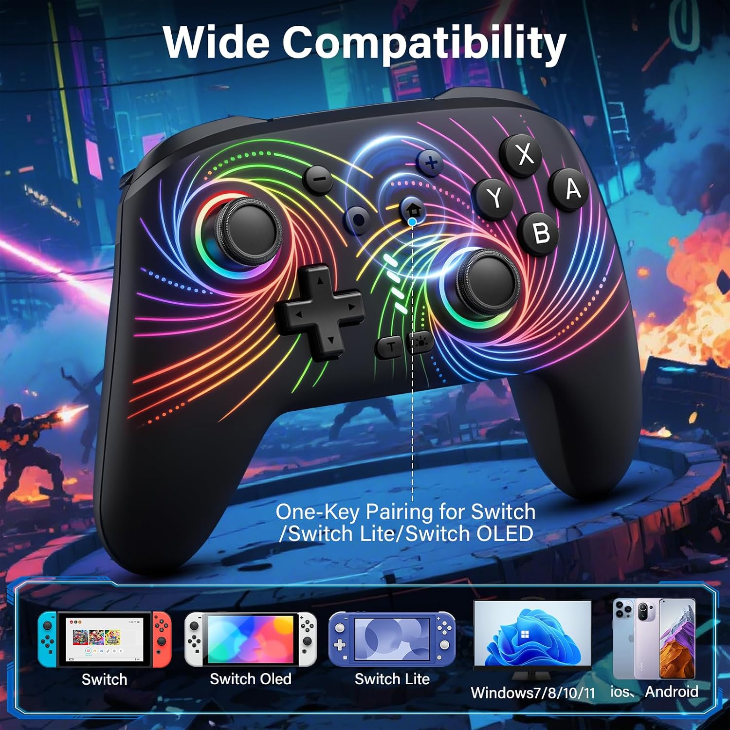 MANDO INALÁMBRICO FEGLIEA PARA NINTENDO SWITCH/LITE/OLED - 2