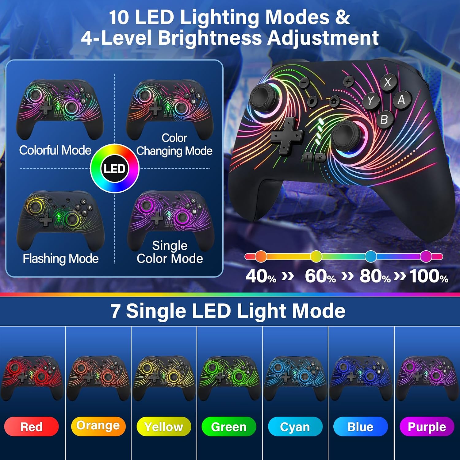 MANDO INALÁMBRICO FEGLIEA PARA NINTENDO SWITCH/LITE/OLED - 3