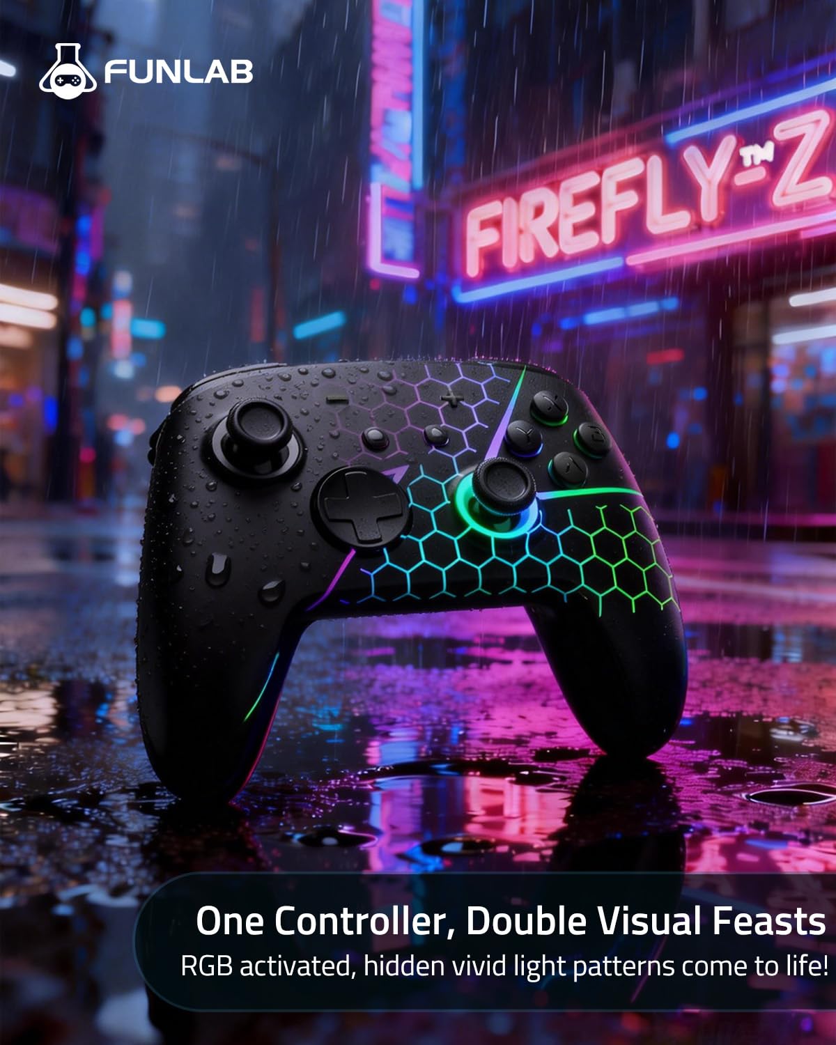 MANDO INALÁMBRICO FUNLAB FIREFLY Z PARA SWITCH 2/OLED/LITE CON BOTONES PROGRAMABLES Y CONTROL POR MOVIMIENTO - 2