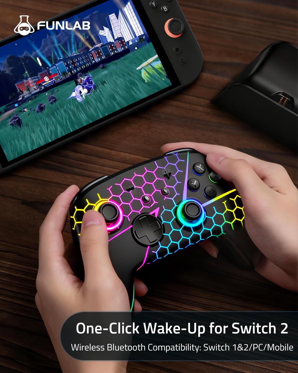 MANDO INALÁMBRICO FUNLAB FIREFLY Z PARA SWITCH 2/OLED/LITE CON BOTONES PROGRAMABLES Y CONTROL POR MOVIMIENTO - 3