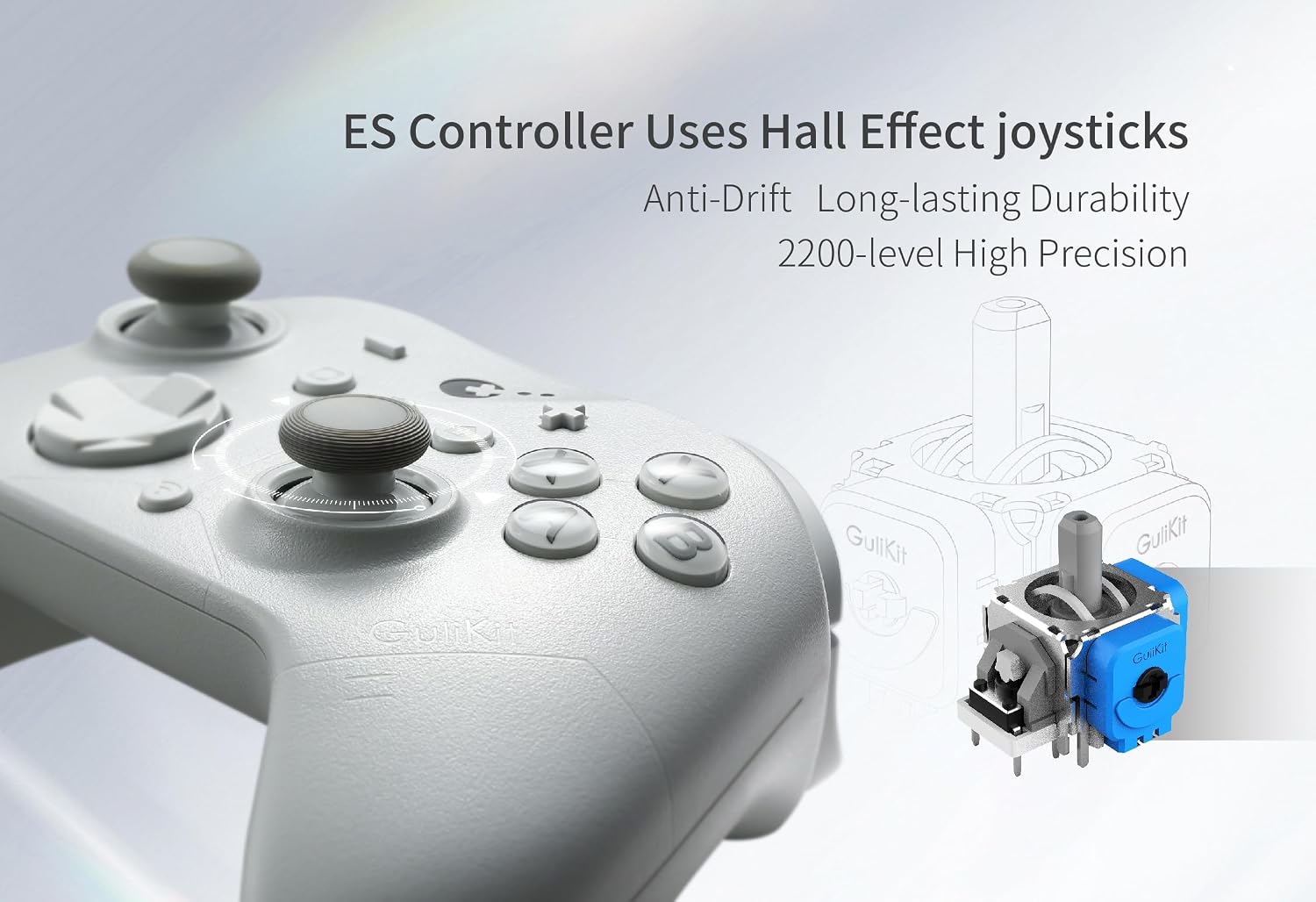 MANDO INALÁMBRICO GULIKIT ES PARA PC CON JOYSTICKS HALL EFFECT Y BAJA LATENCIA - 5