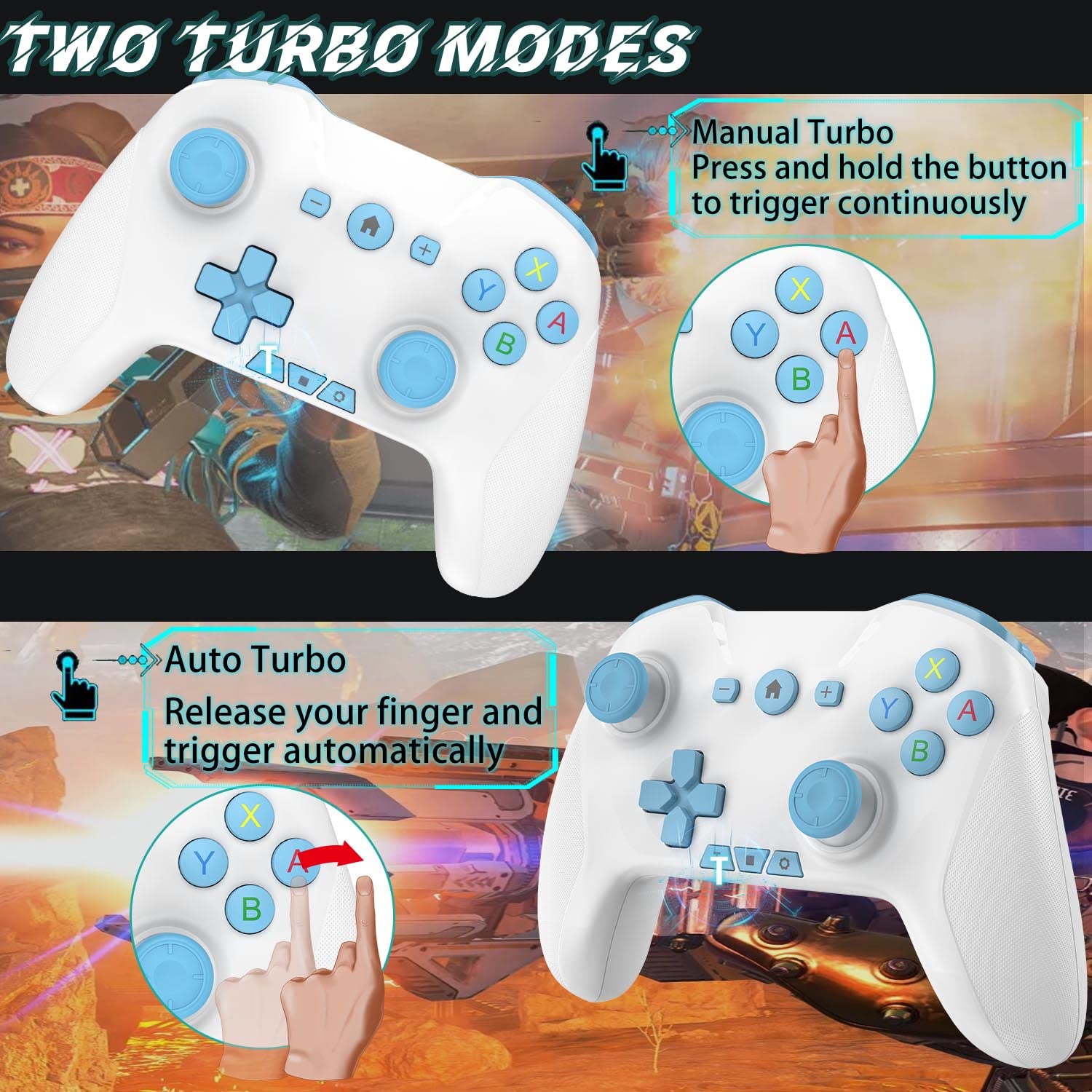 CONTROL BLUETOOTH UNIHOW PARA SWITCH/MAC/PC/ANDROID/IOS CON TURBO Y GIROSCOPIO 6 EJES - 2