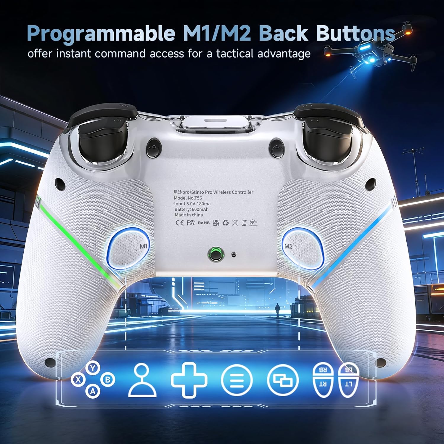 CONTROL INALÁMBRICO ACEGAMER STINTO PRO 2 PACK GALAXY PARA NINTENDO SWITCH Y PC - 4