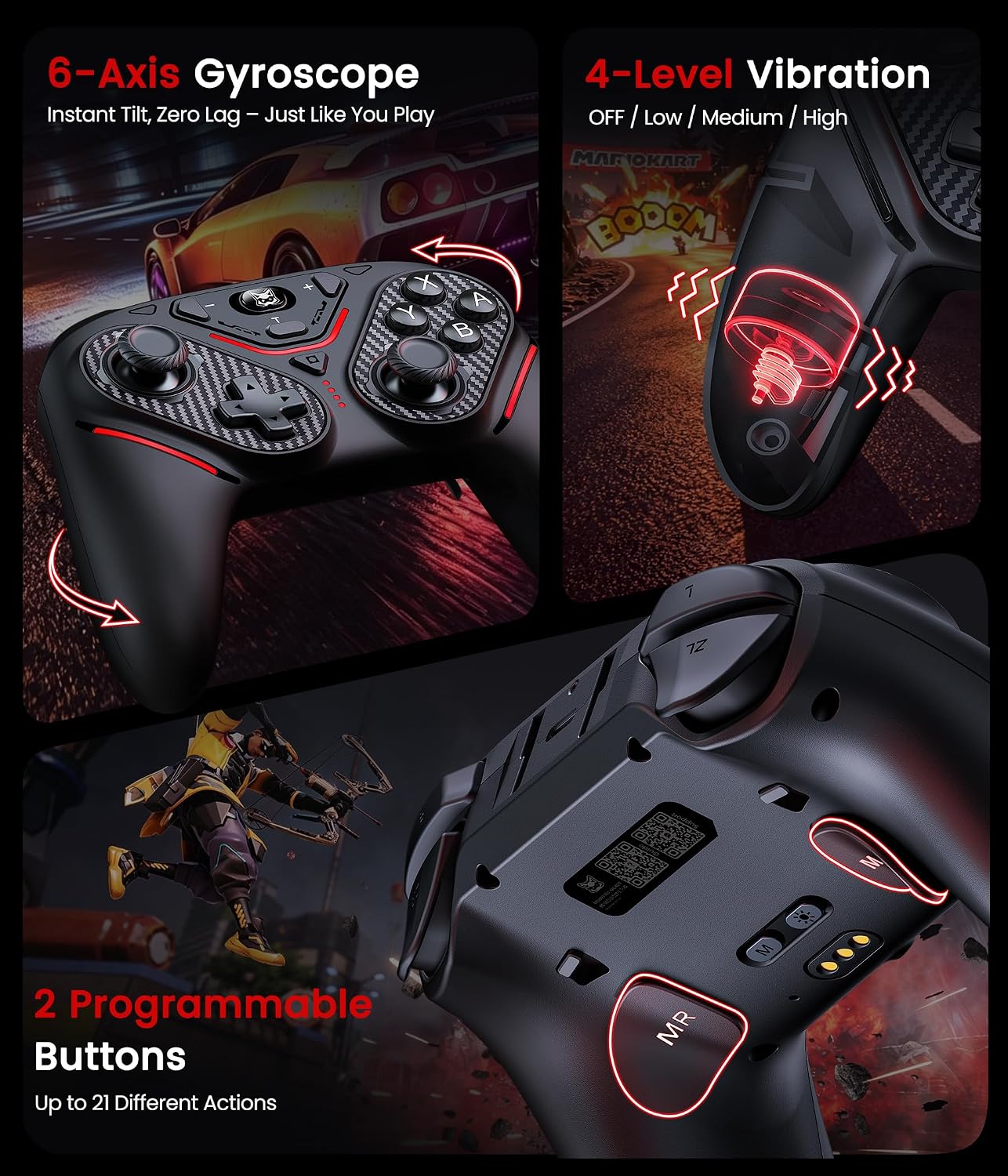MANDO SVETAECHO SWITCH 2 PRO CON JOYSTICKS TMR Y BASE DE CARGA - 4