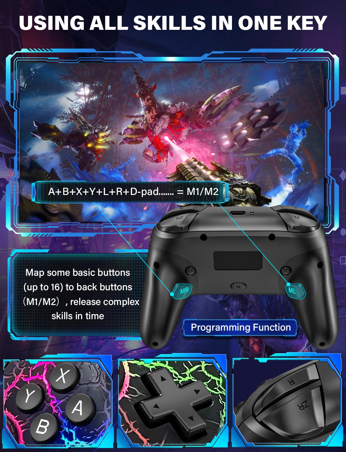 CONTROL INALÁMBRICO ZRZLMVP PARA NINTENDO SWITCH/SWITCH OLED/SWITCH LITE/SWITCH 2 - 4