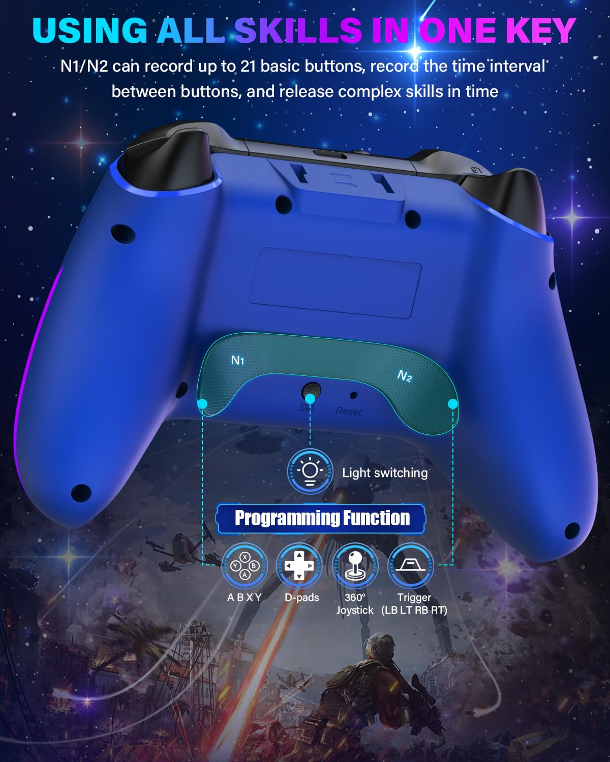 MANDO INALÁMBRICO ZRZLMVP PRO PARA NINTENDO SWITCH/OLED/LITE/SWITCH 2 - 4