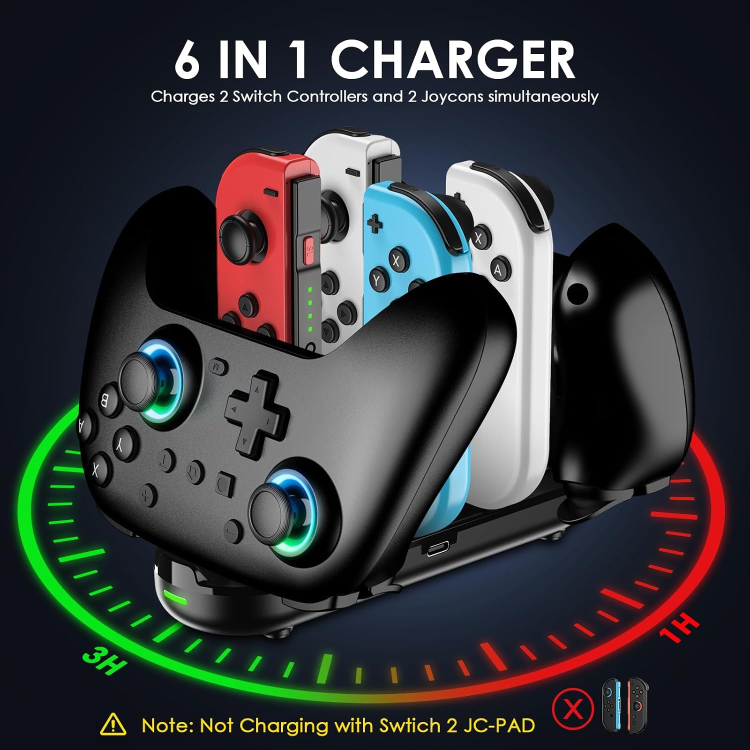 CONTROLADORES SWITCH 2 PACK CON BASE DE CARGA FLIRESY GRIS - 4