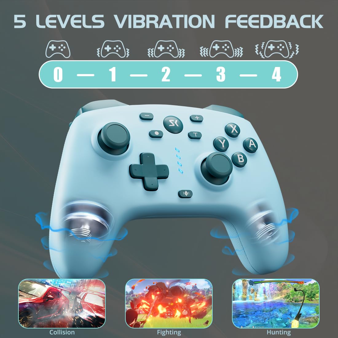 CONTROL INALÁMBRICO PARA SWITCH KUJIAN MODELO BLUE+LAKE BLUE - 5
