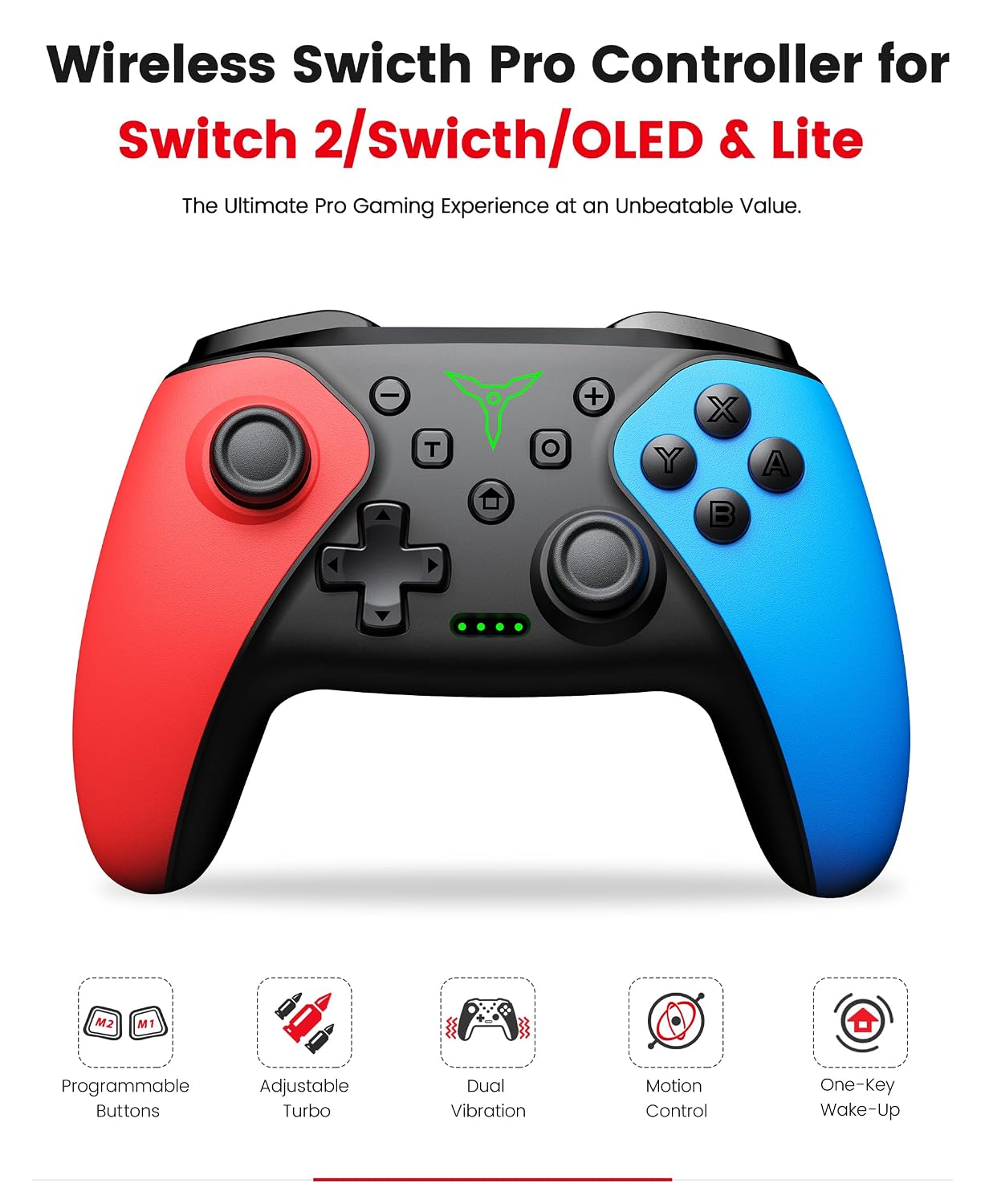 MANDO INALÁMBRICO ELISWEEN PRO PARA SWITCH 2-PACK CON BOTONES PROGRAMABLES Y SOPORTE - 3