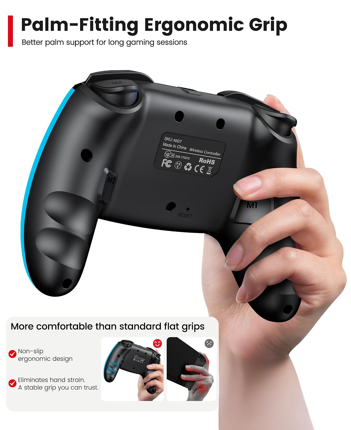 MANDO INALÁMBRICO ELISWEEN PRO PARA SWITCH 2-PACK CON BOTONES PROGRAMABLES Y SOPORTE - 4