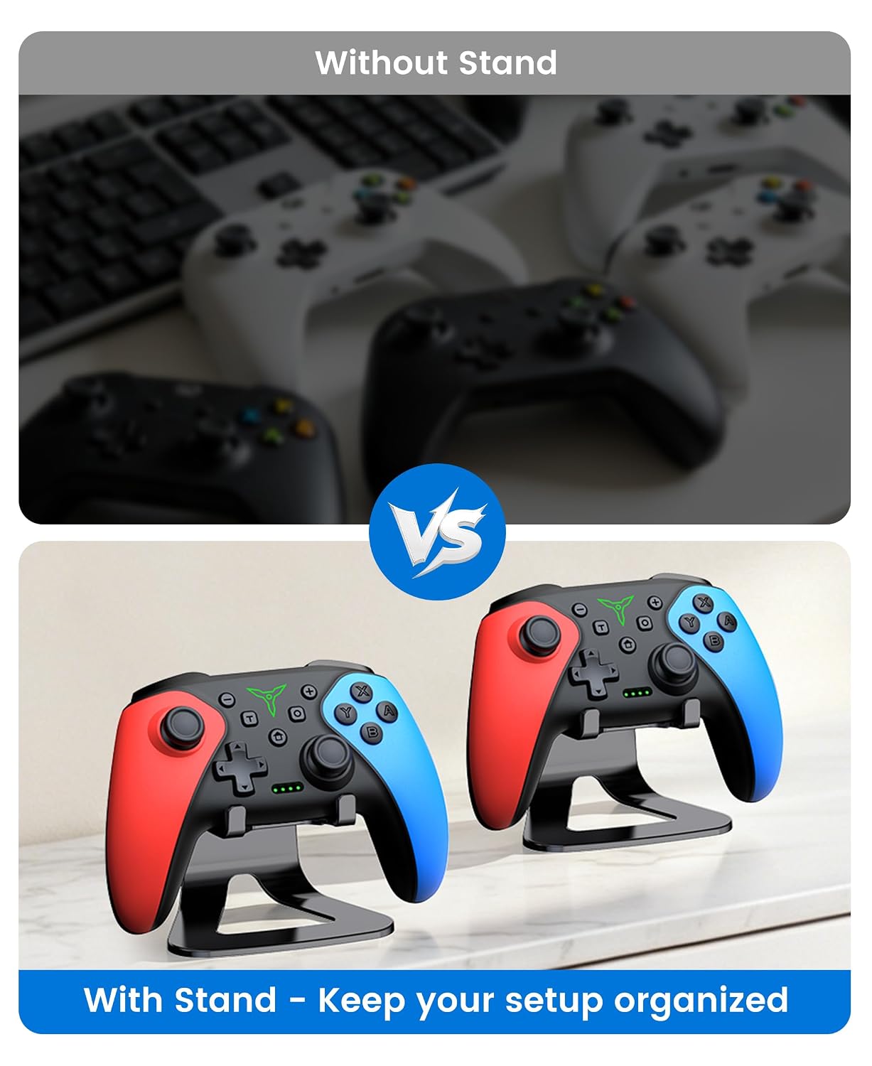 MANDO INALÁMBRICO ELISWEEN PRO PARA SWITCH 2-PACK CON BOTONES PROGRAMABLES Y SOPORTE - 5