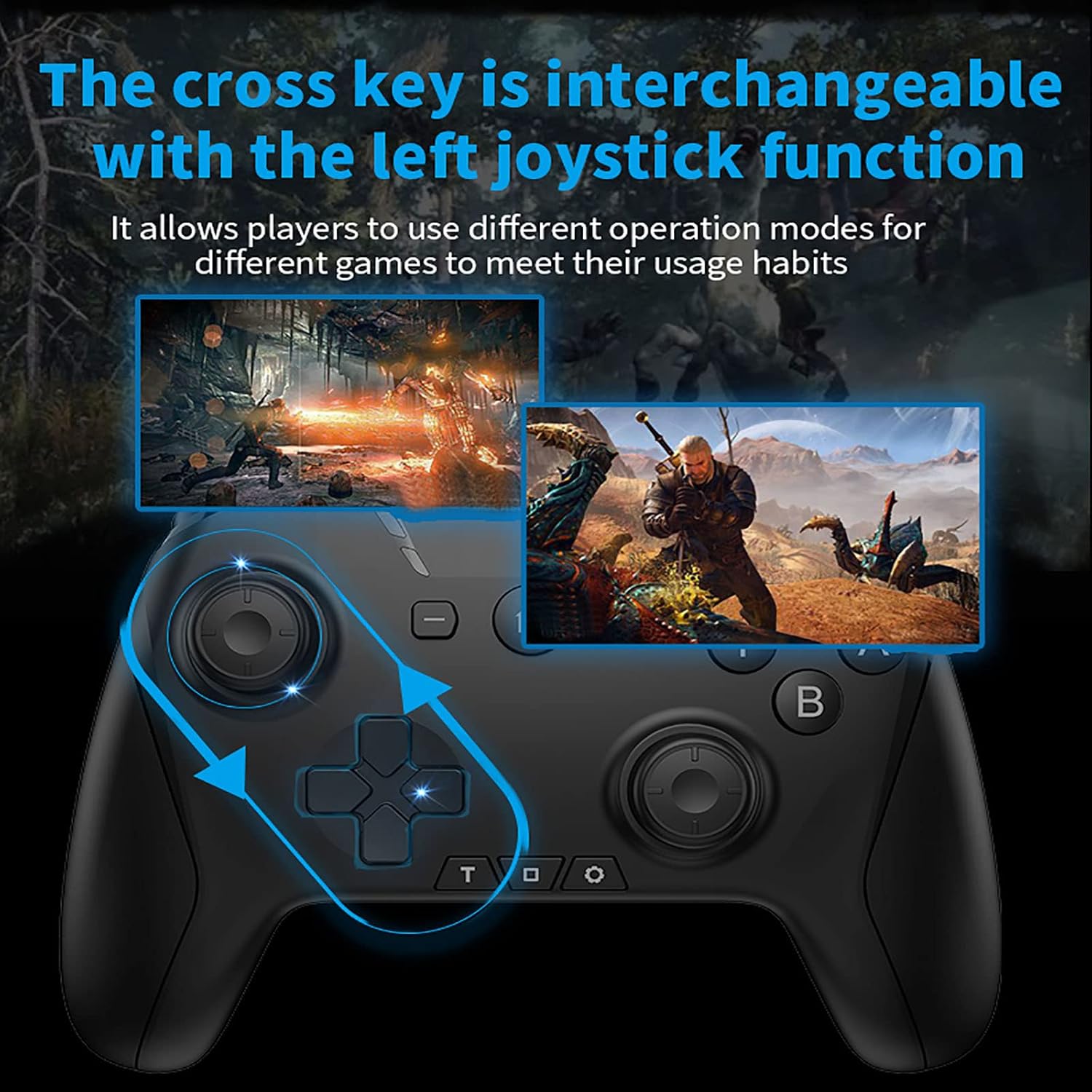 CONTROL BLUETOOTH PARA SWITCH/MAC/PC/STEAM/MÓVIL/IOS/ANDROID/TV/IPAD/APPLE ARCADE UNIHOW AMARILLO - 3