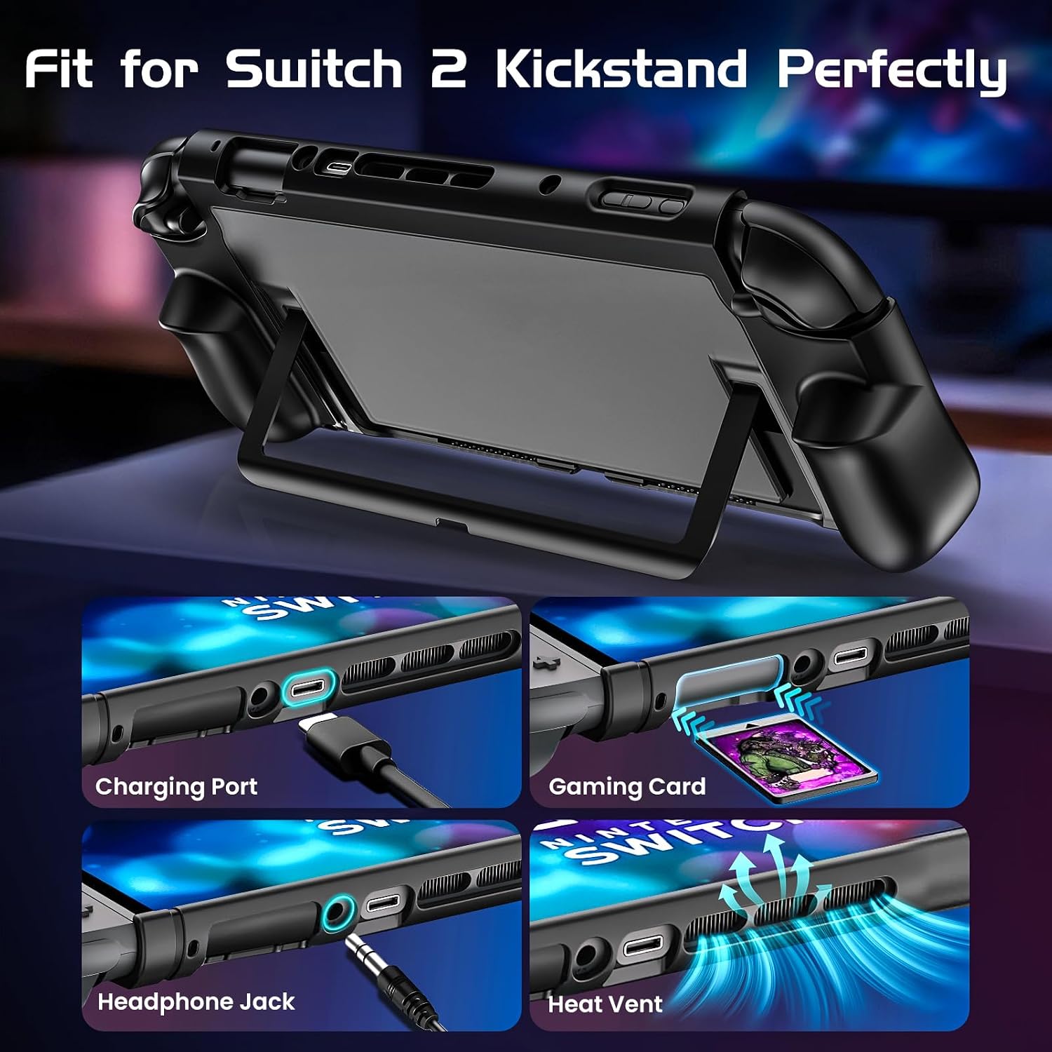FUNDA PROTECTORA CON AGARRE ERGONÓMICO FIWWAT PARA NINTENDO SWITCH 2 - 2