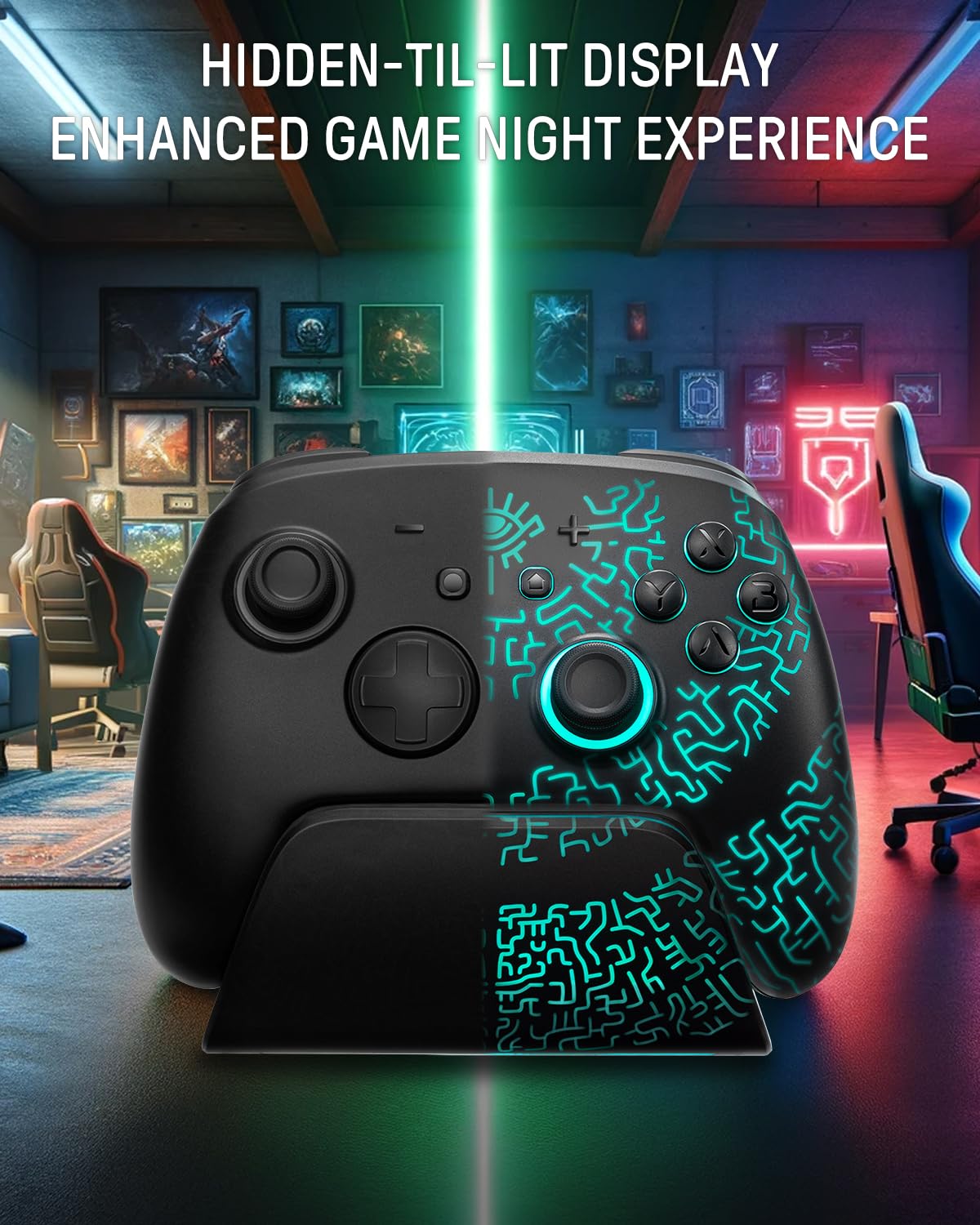 MANDO INALÁMBRICO FUNLAB FIREFLY-Z PARA SWITCH 2 CON BASE DE CARGA Y LUCES LED - 2