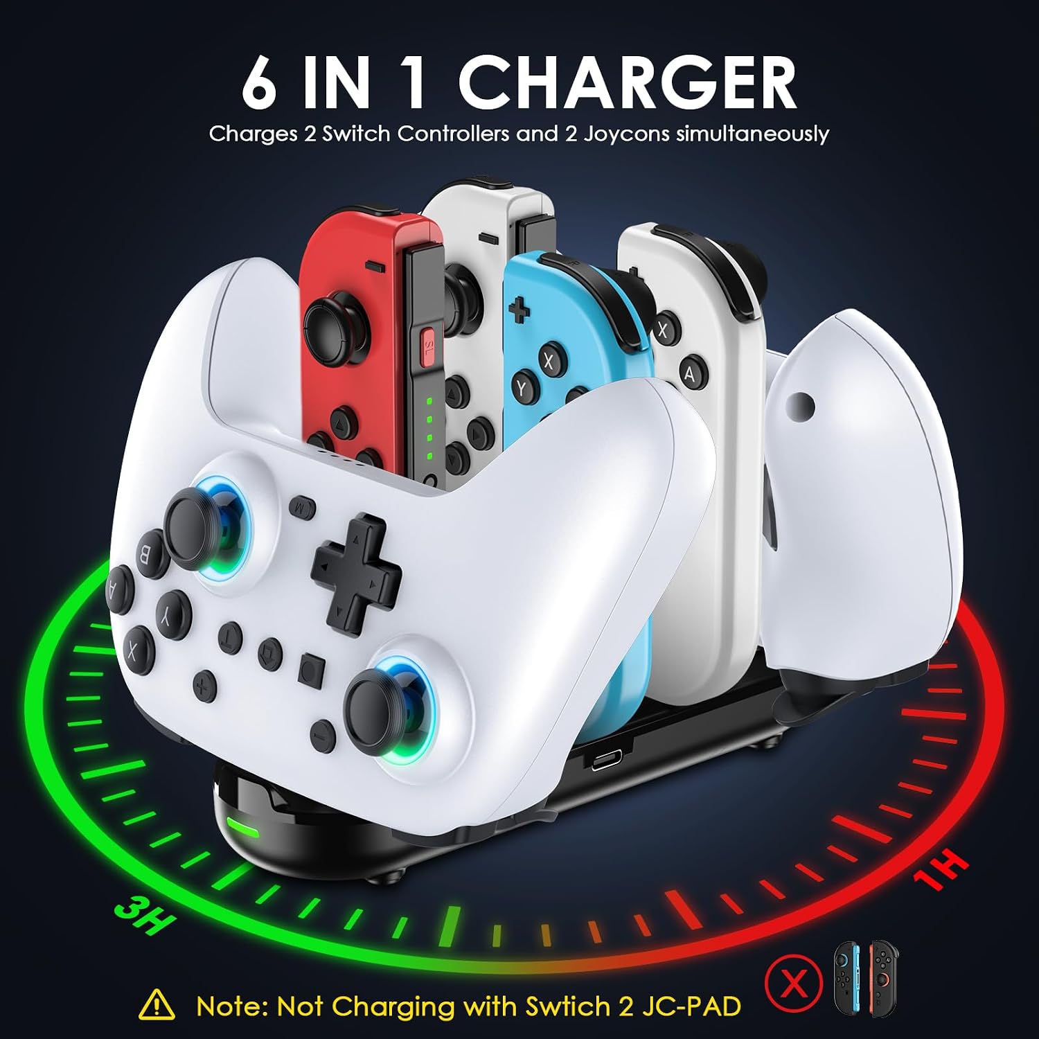 MANDO FLIRESY SWITCH 2 PACK CON BASE DE CARGA BLANCO - 4