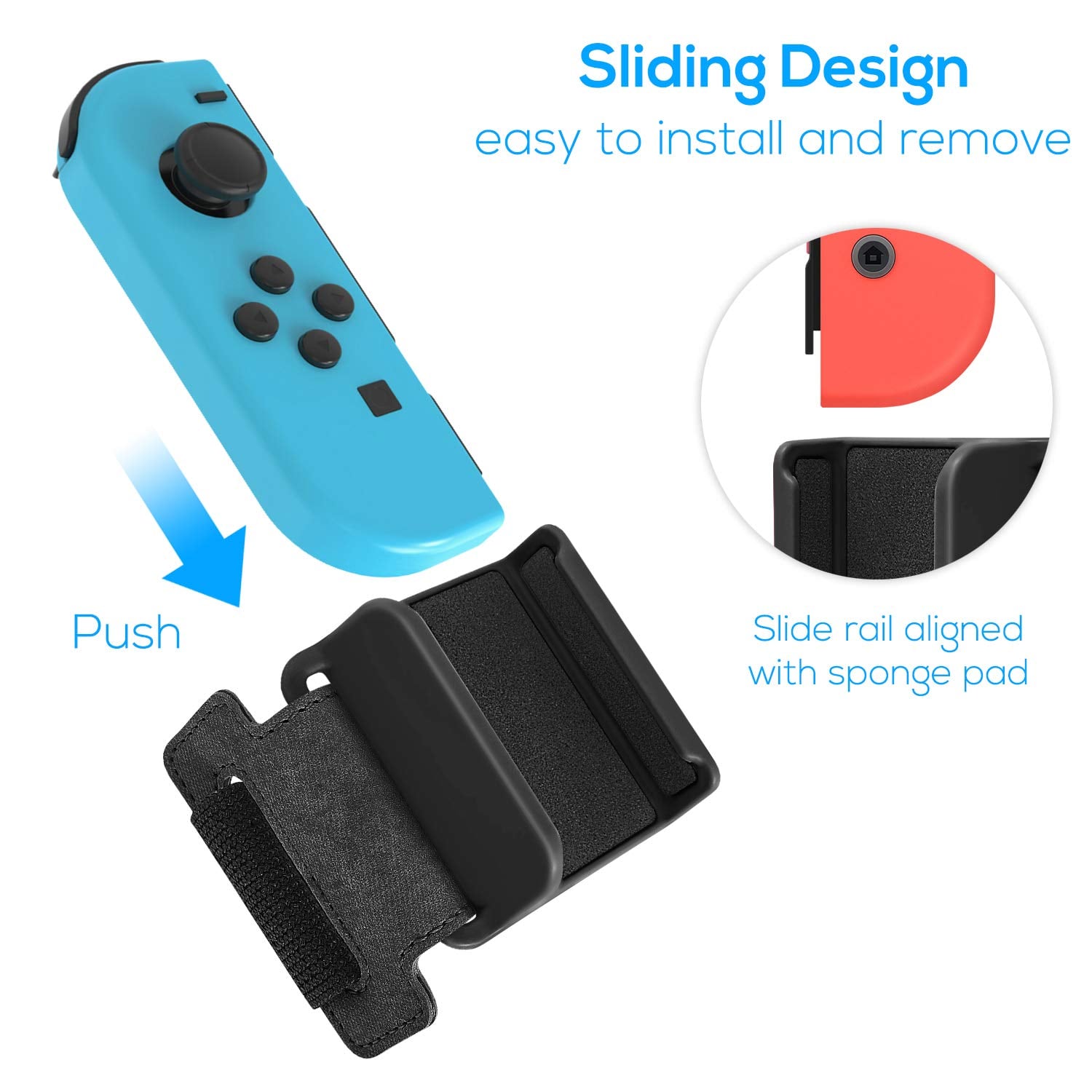 BRAZALETES FASTSNAIL PARA NINTENDO SWITCH Y SWITCH OLED PARA JUEGOS JUST DANCE 2 UNIDADES ROJO Y AZUL - 4