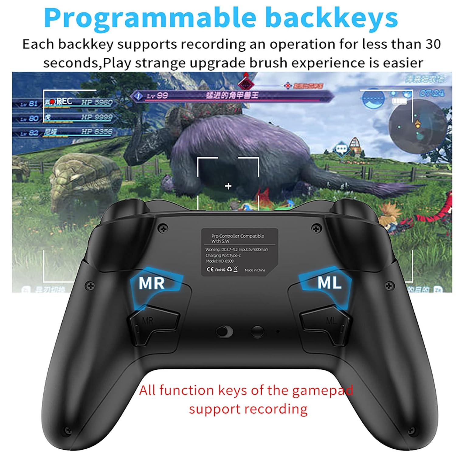 MANDO BLUETOOTH UNIHOW PARA SWITCH/MAC/PC/STEAM/MÓVIL/IOS/ANDROID/TV/IPAD/TABLET APPLE ARCADE MFI - 5