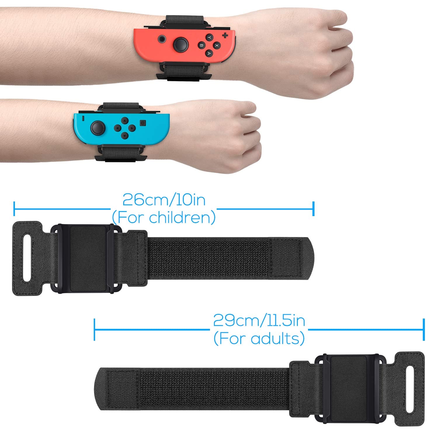 BRAZALETES FASTSNAIL PARA NINTENDO SWITCH Y SWITCH OLED PARA JUEGOS JUST DANCE 2 UNIDADES NEGRO - 2