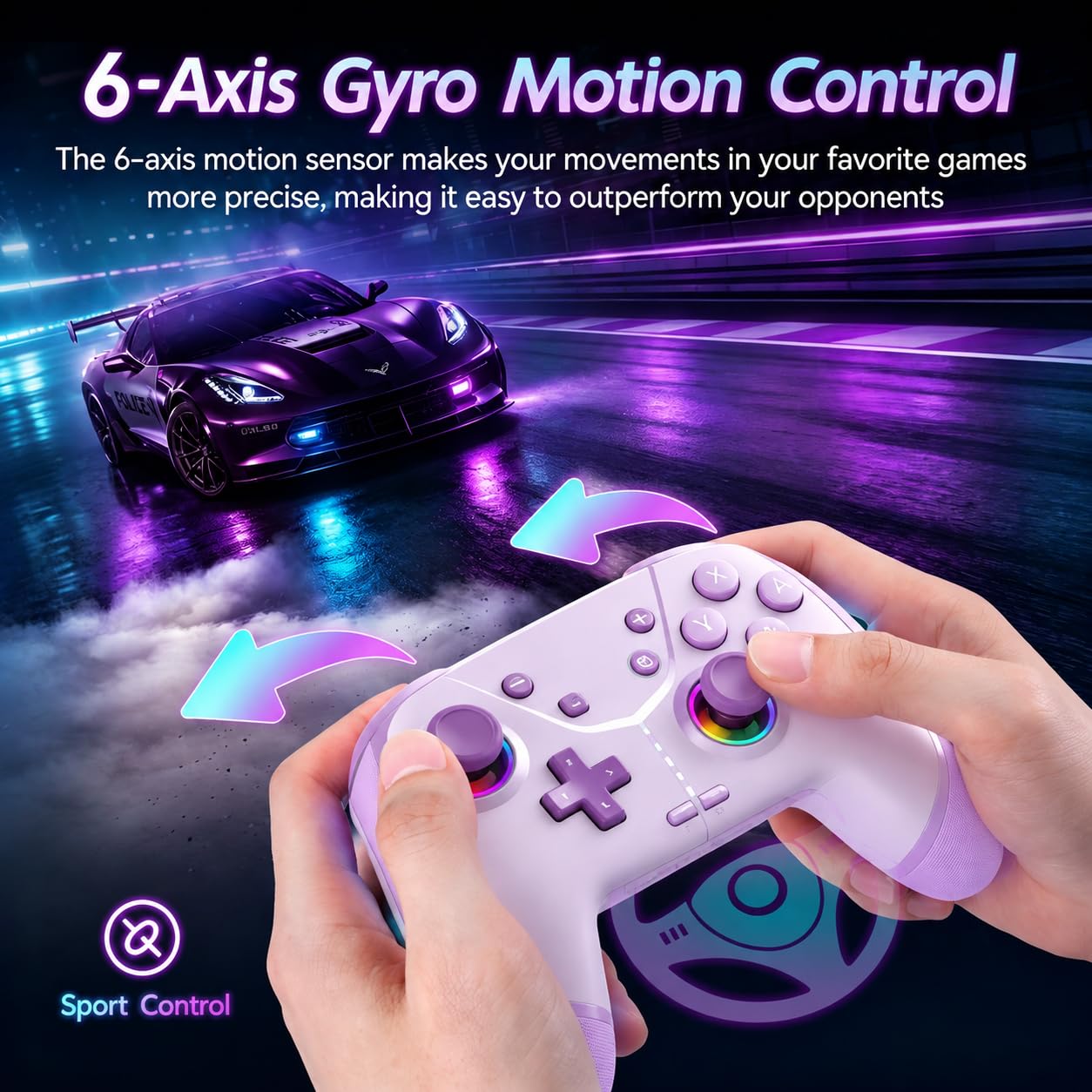 CONTROL INALÁMBRICO SWITCH LIGAME PRO MORADO - 4