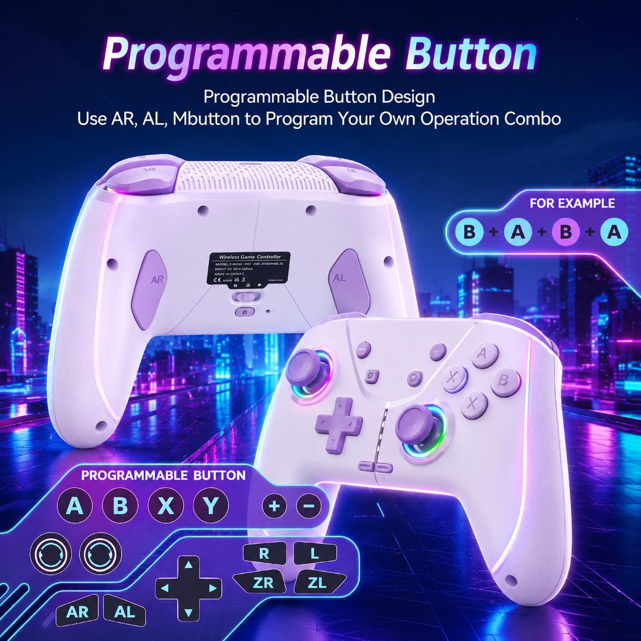 CONTROL INALÁMBRICO SWITCH LIGAME PRO MORADO - 5