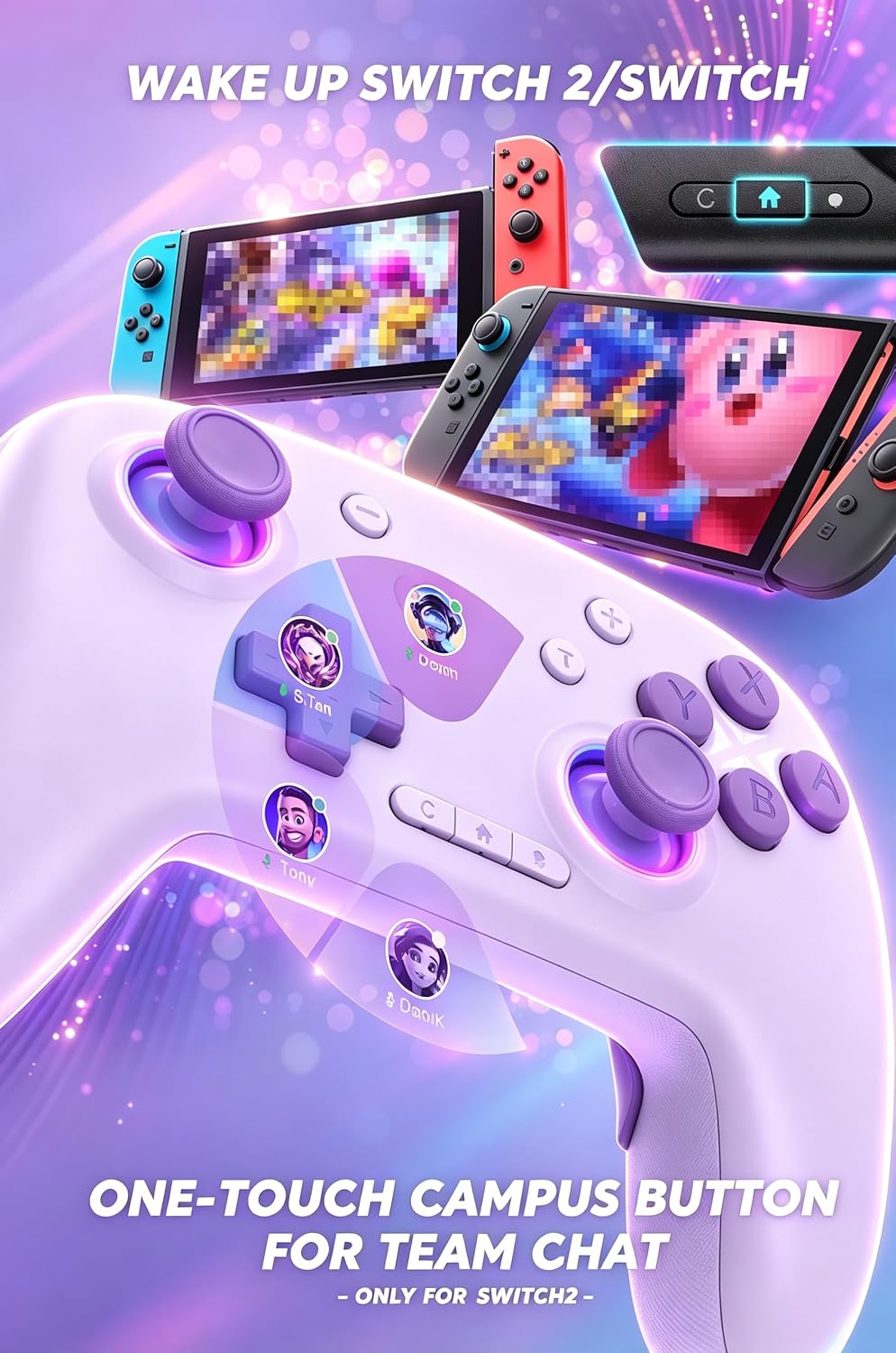 CONTROL INALÁMBRICO LIGAME PARA NINTENDO SWITCH MORADO - 2