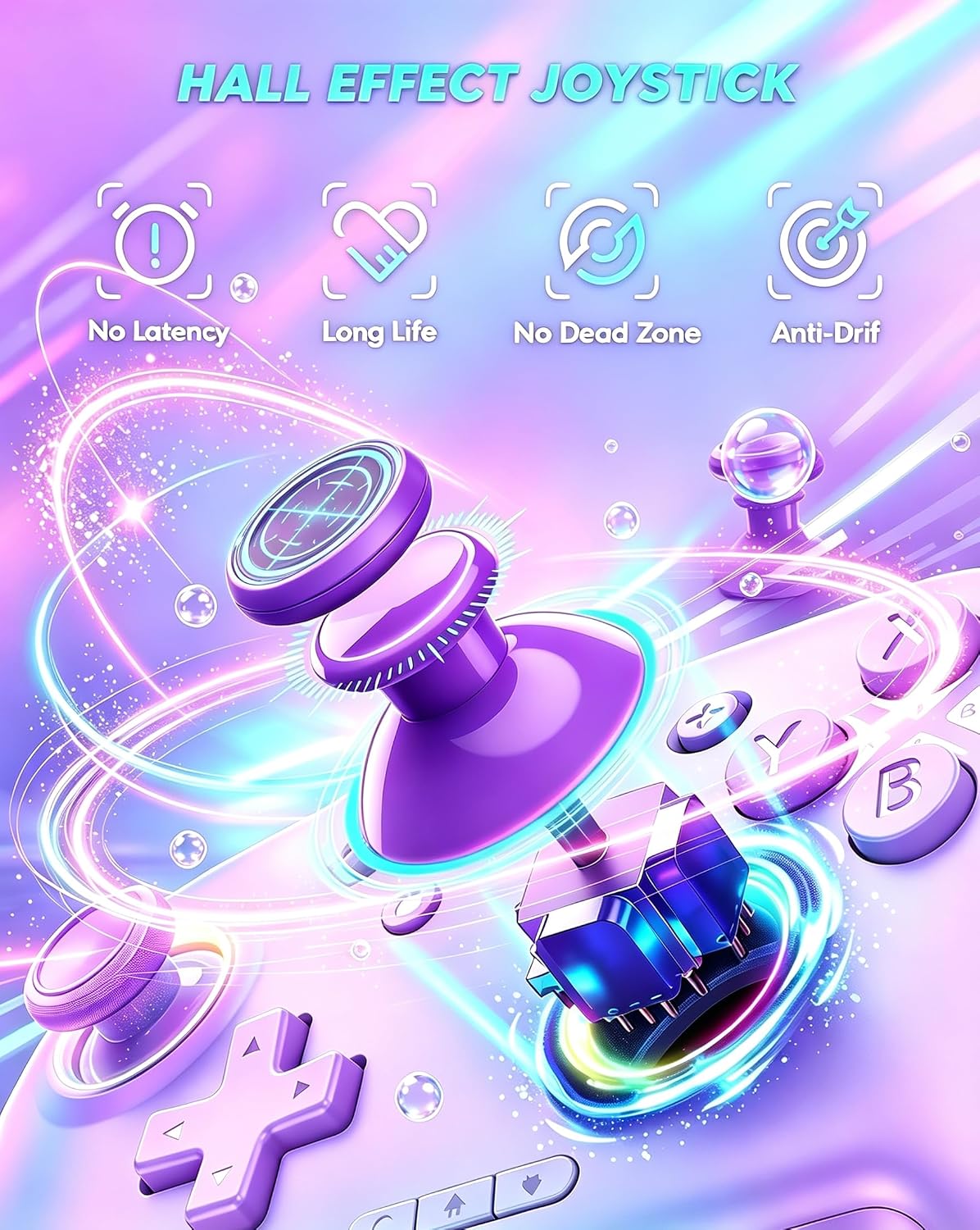 CONTROL INALÁMBRICO LIGAME PARA NINTENDO SWITCH MORADO - 3