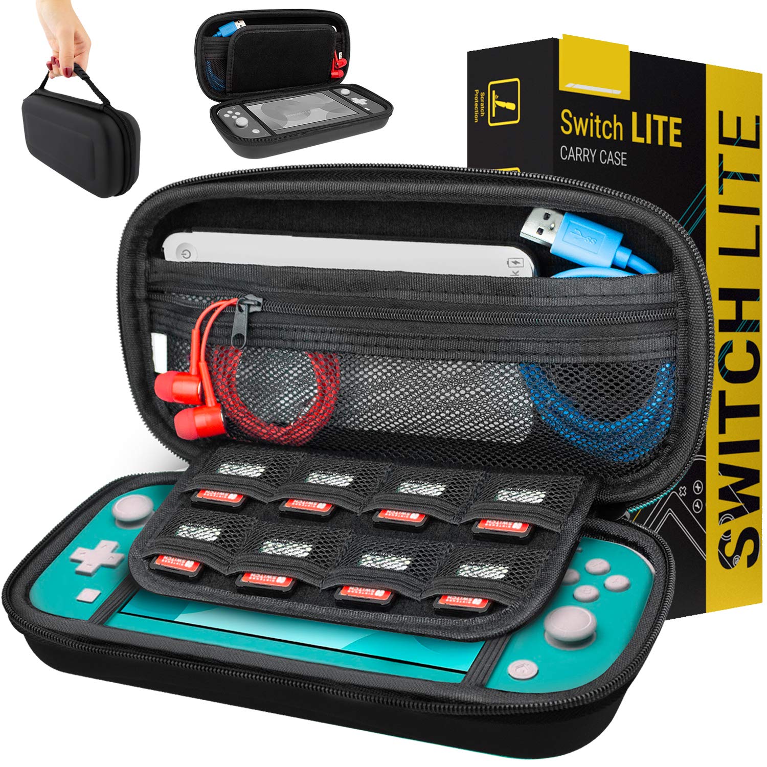 ESTUCHE ORZLY PARA NINTENDO SWITCH LITE NEGRO - 1