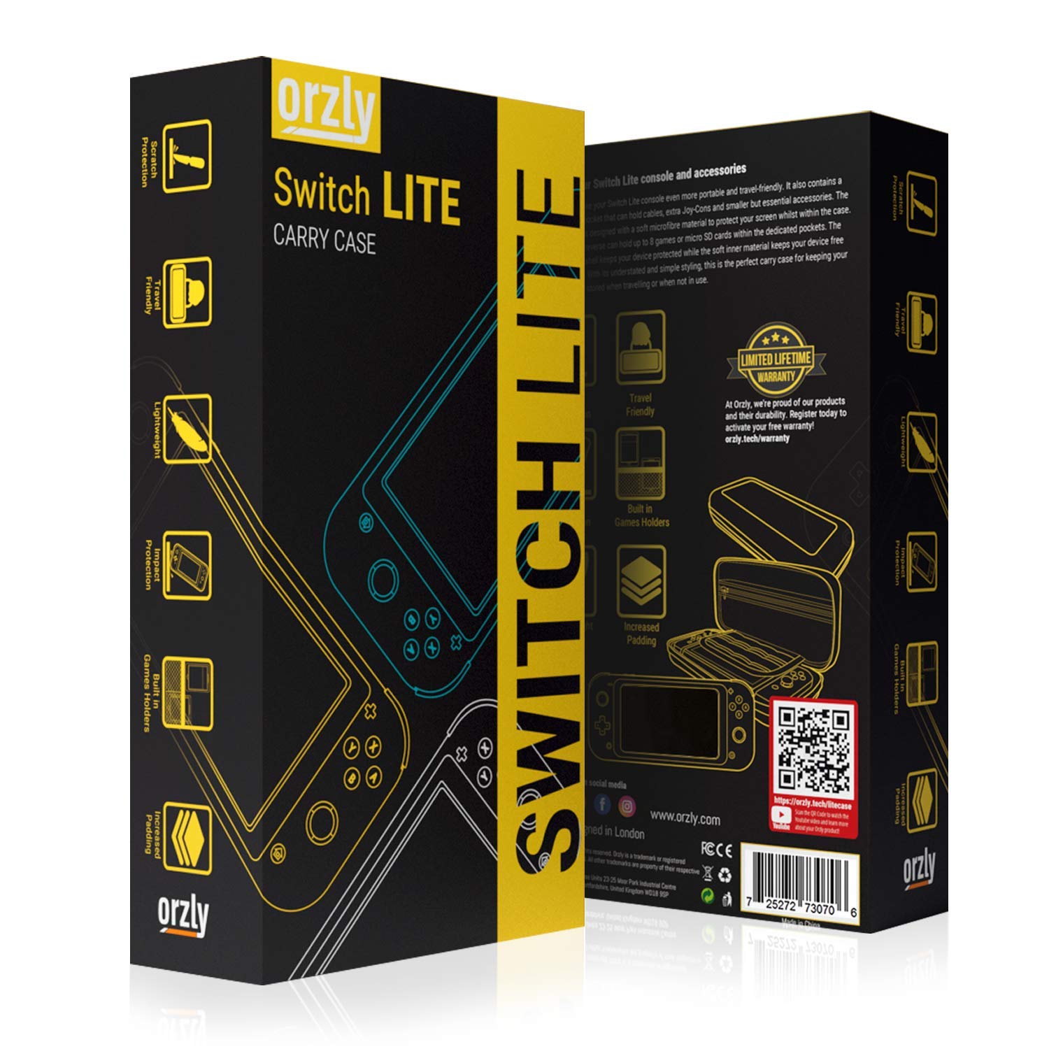 ESTUCHE ORZLY PARA NINTENDO SWITCH LITE NEGRO - 2