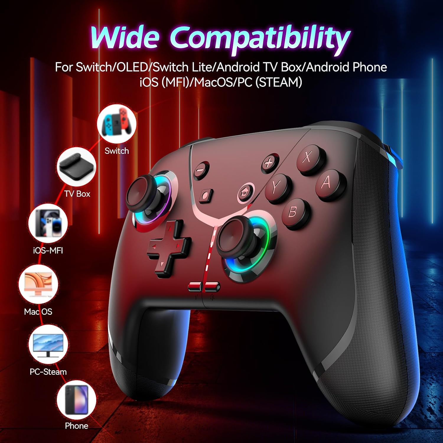 CONTROL INALÁMBRICO LIGAME PRO PARA NINTENDO SWITCH NEGRO - 2