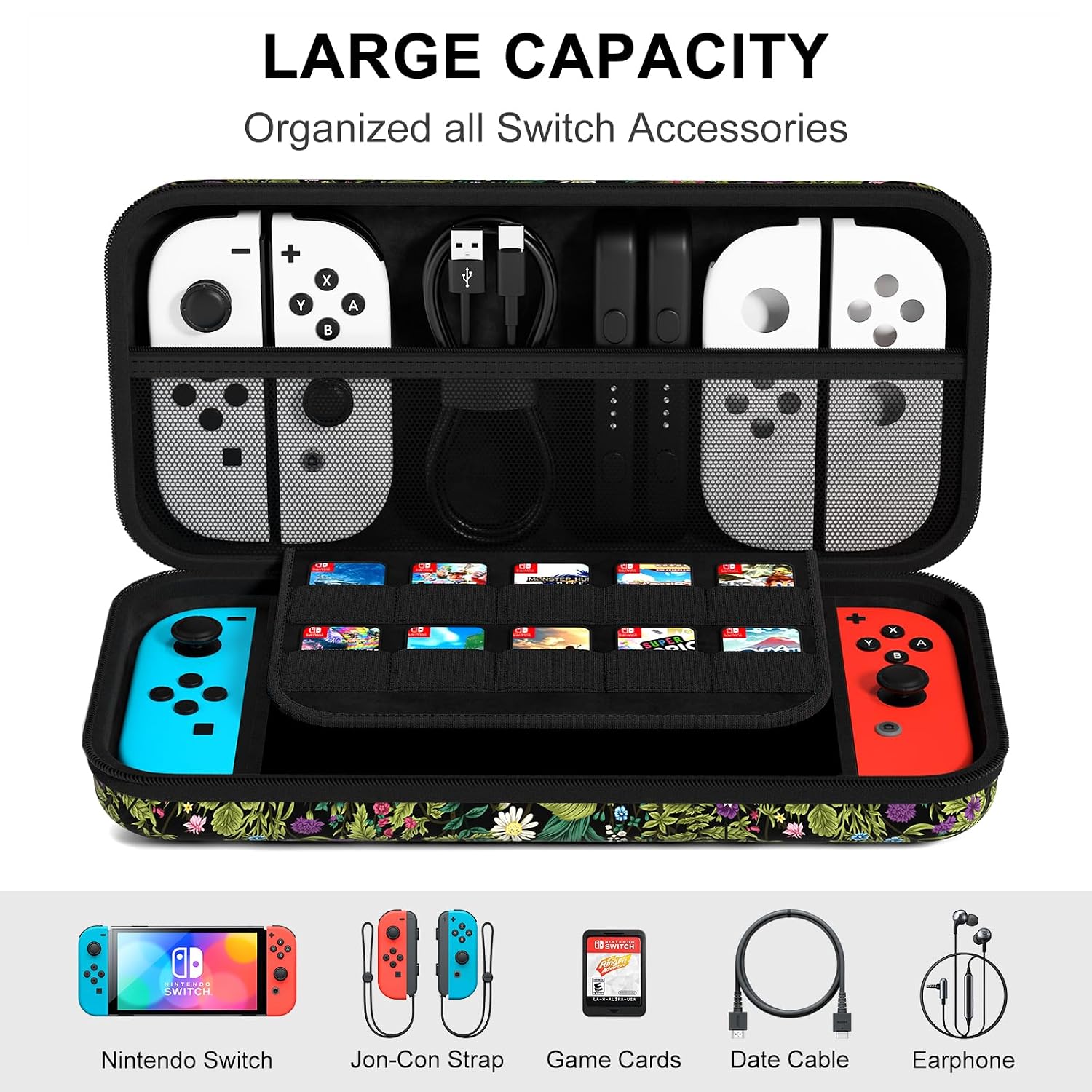 FUNDA RÍGIDA NPOOYI PARA NINTENDO SWITCH OLED 2021/2017 - 3