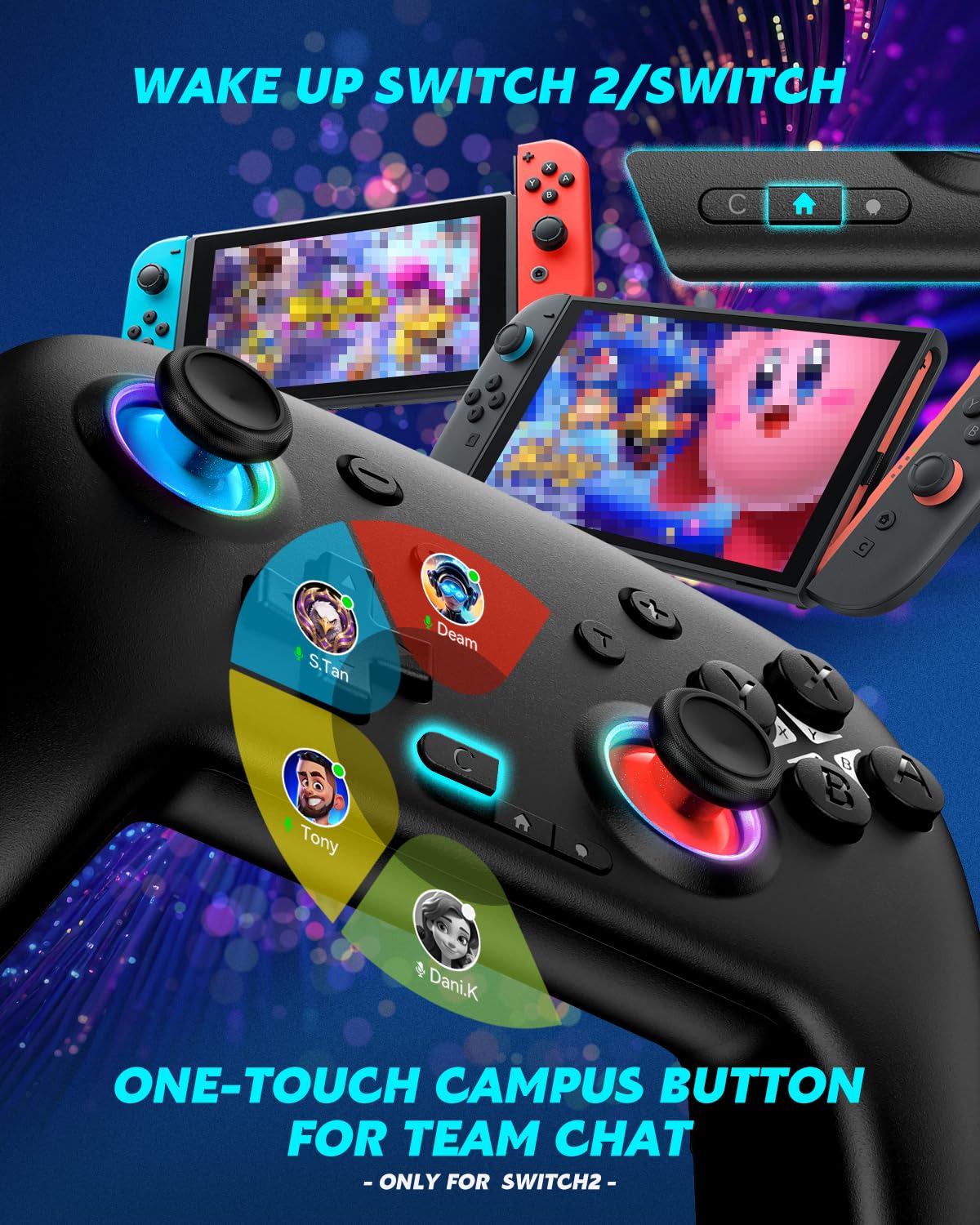 CONTROL INALÁMBRICO LIGAME PRO BLACK PARA NINTENDO SWITCH Y DISPOSITIVOS BLUETOOTH - 4